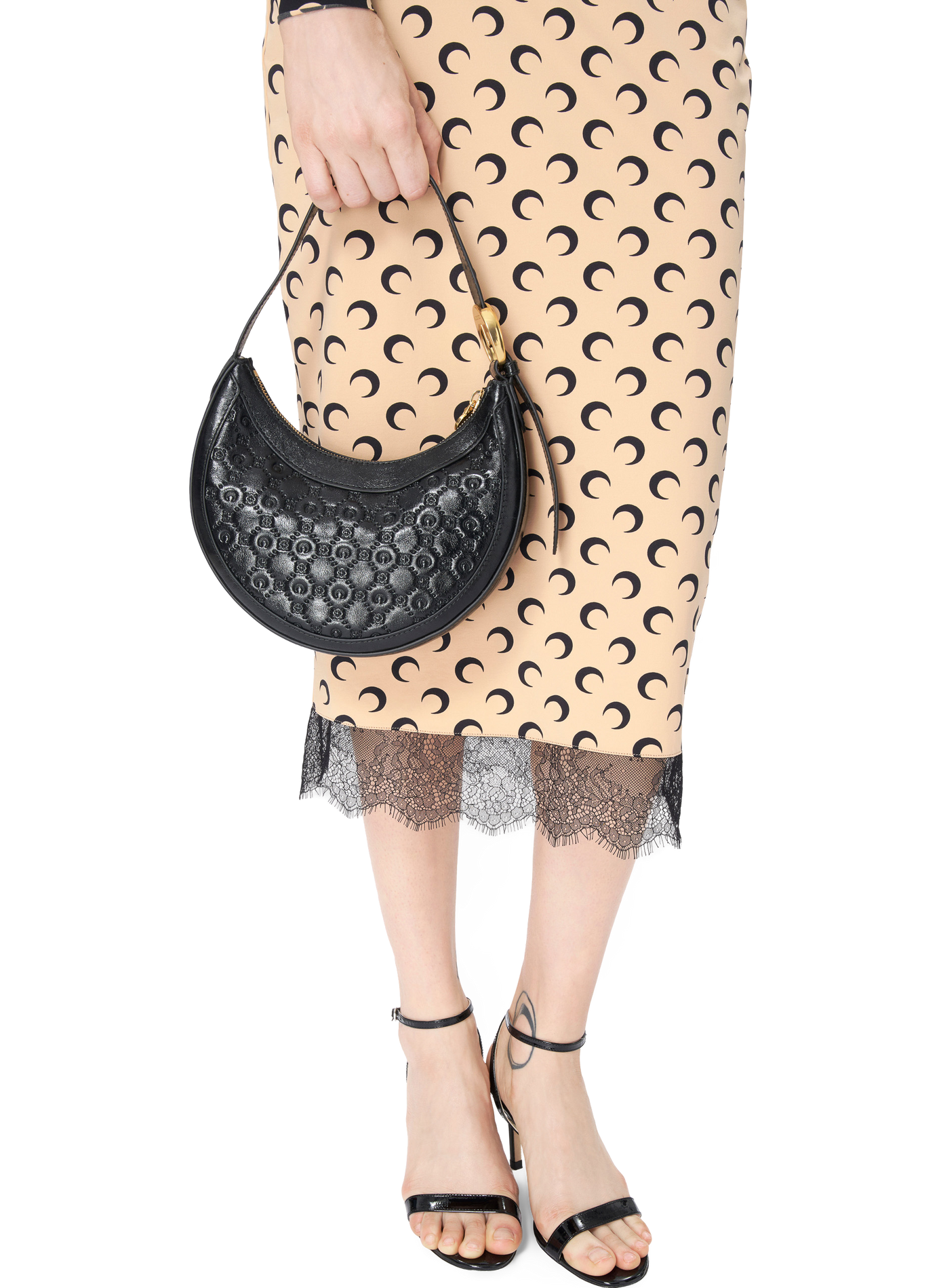 Recycled moon jersey bustier dress MARINE SERRE Beige