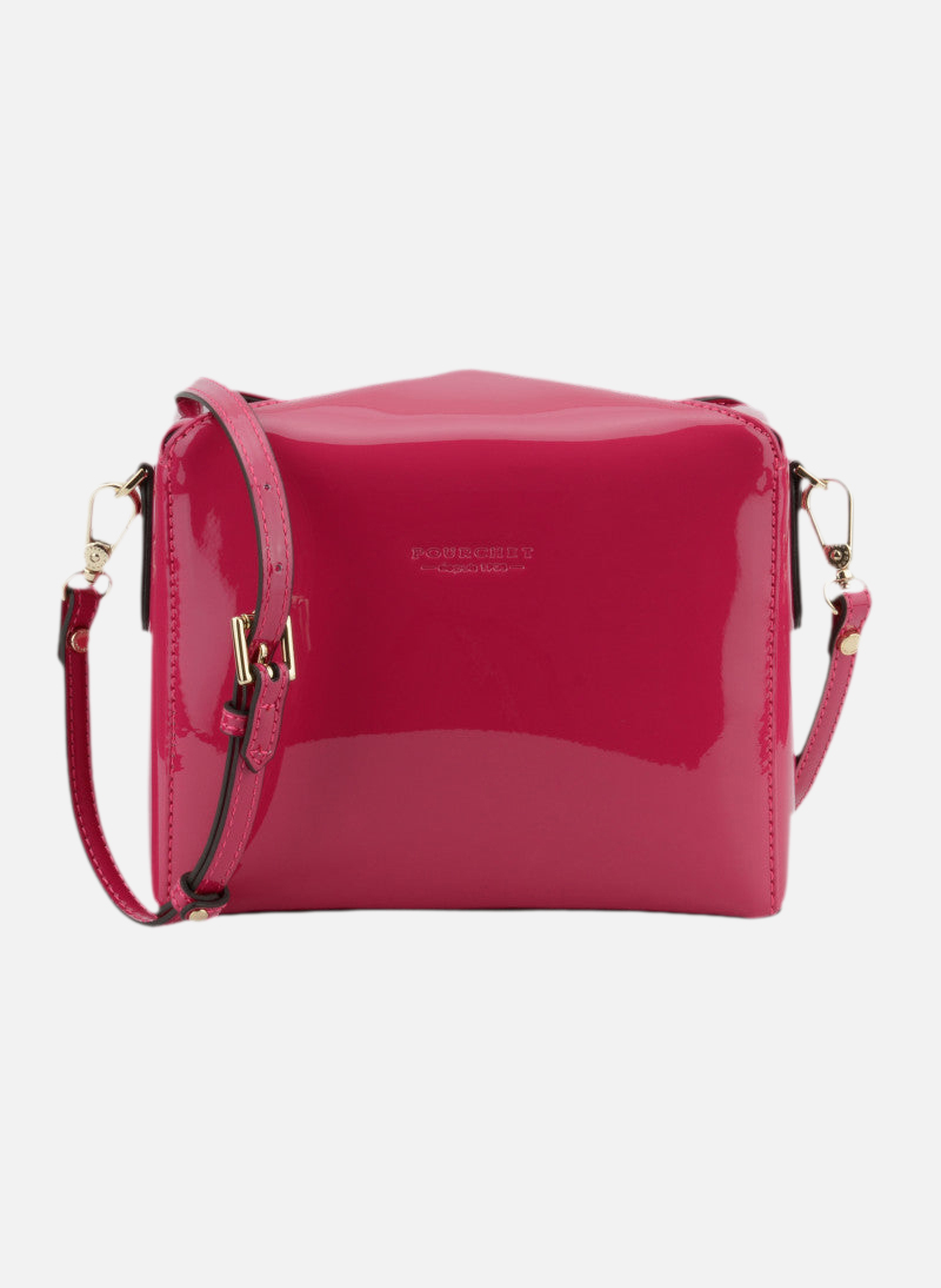 Cassetta vernis | sac porté épaule en cuir de vachette | Rose POURCHET Femme