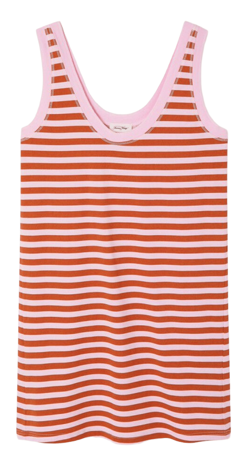 Débardeur droit rayé en coton gixy AMERICAN VINTAGE Rouge