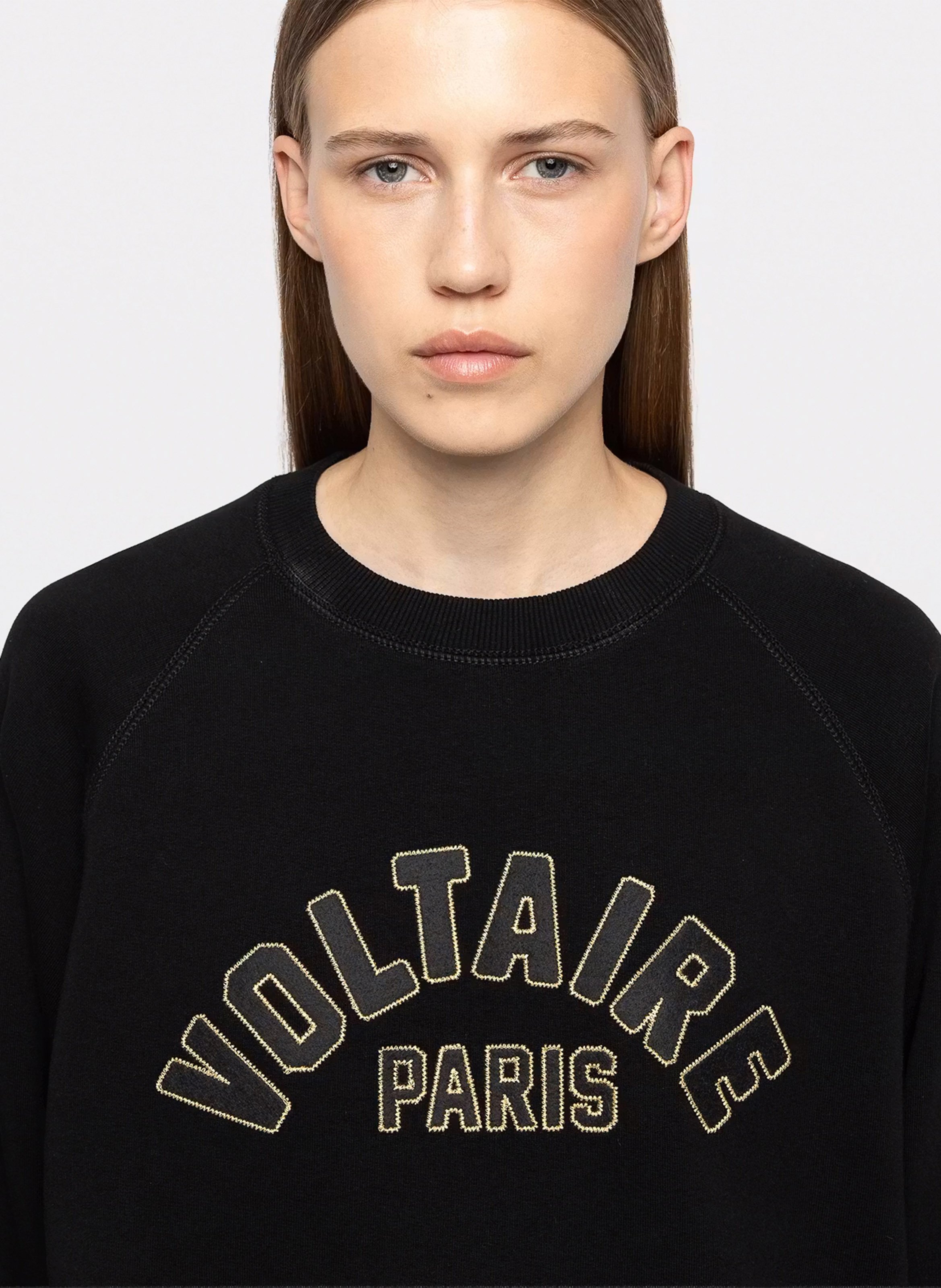 Sweat droit col rond en coton sunca mo voltaire paris ZADIG&VOLTAIRE Noir