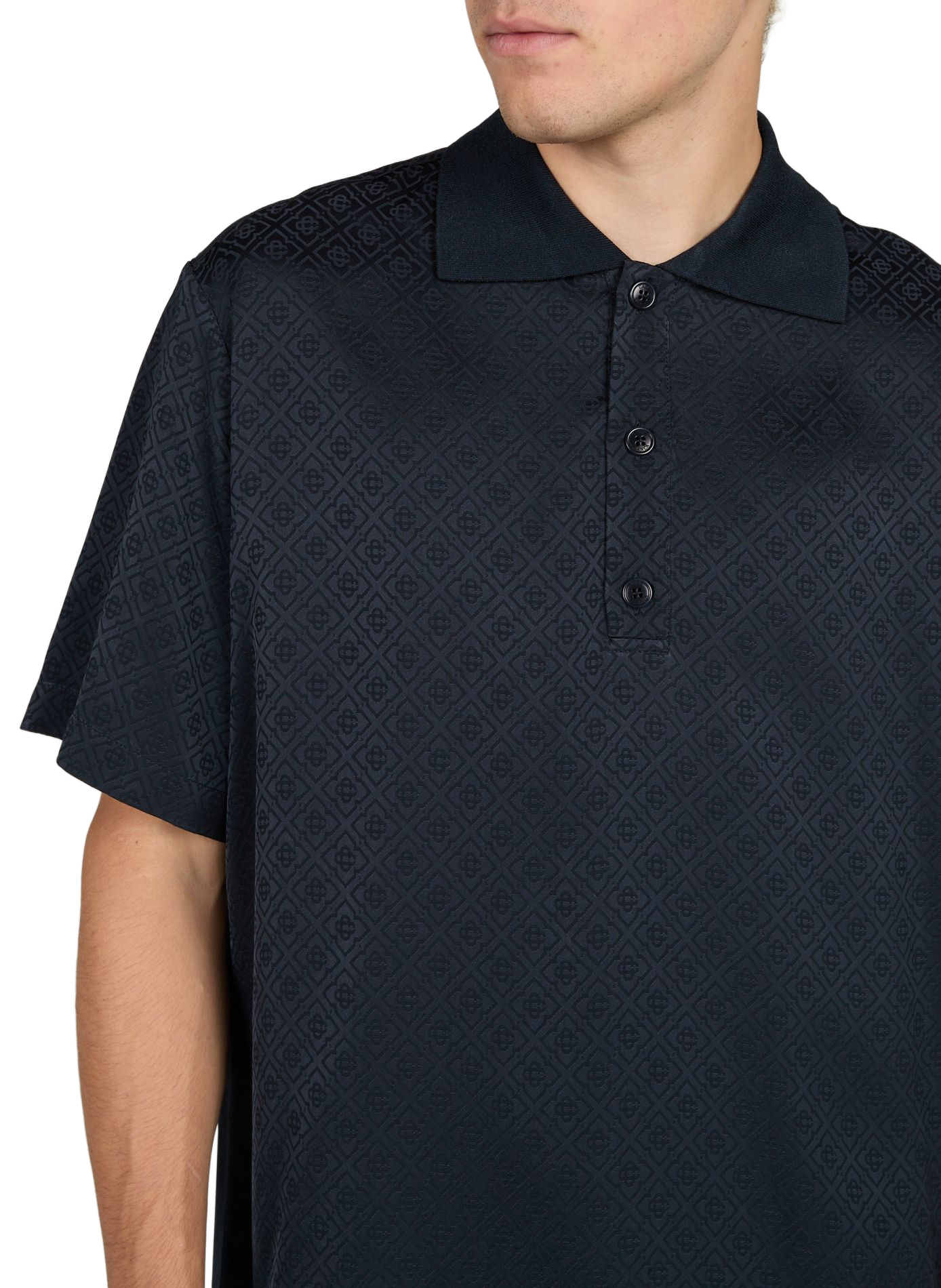 Polo mit kurzen Ärmeln und Monogramm CASABLANCA PARIS Blau