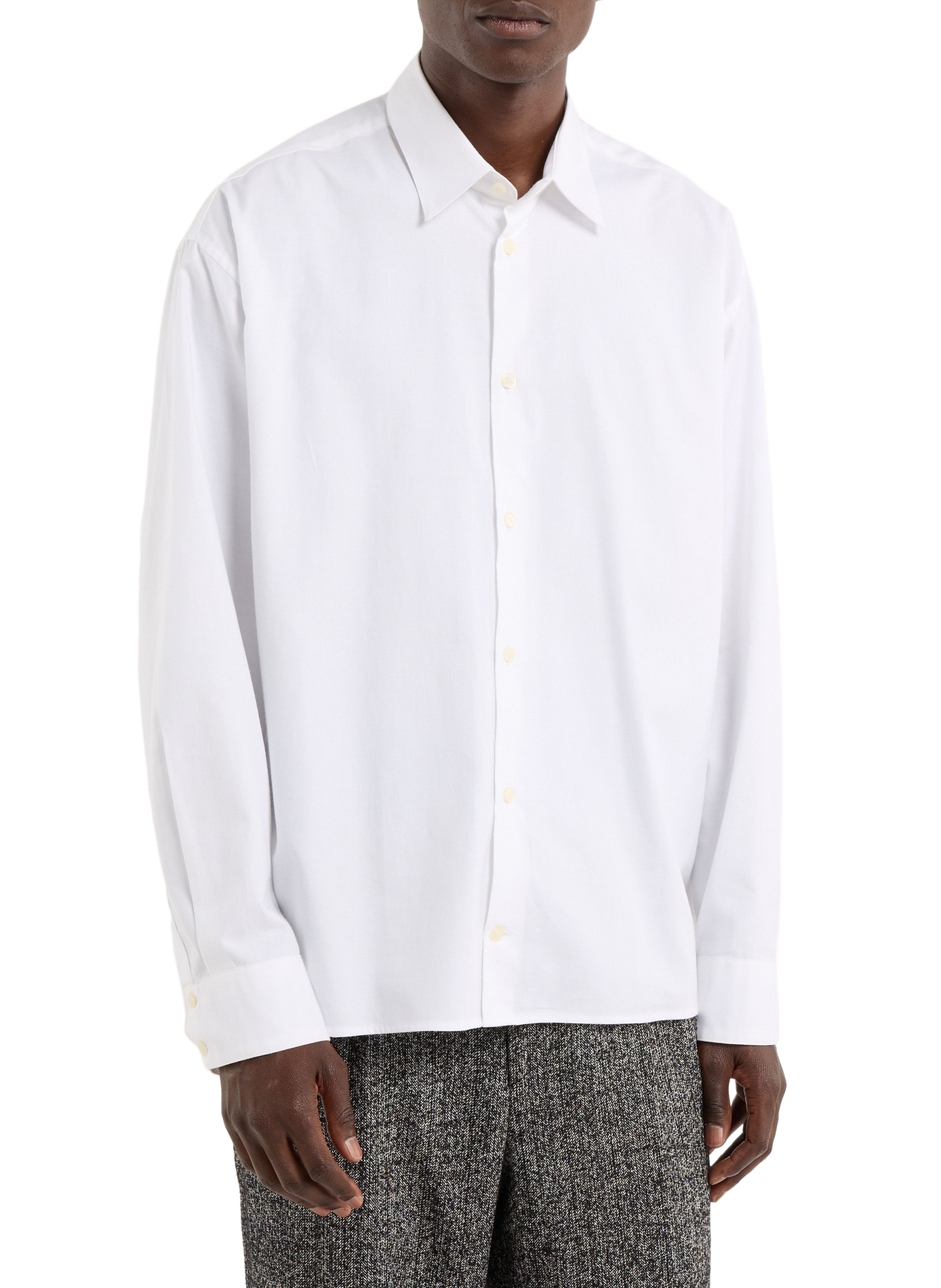 Chemise droite boutonnée unie SAISON 1865 Blanc