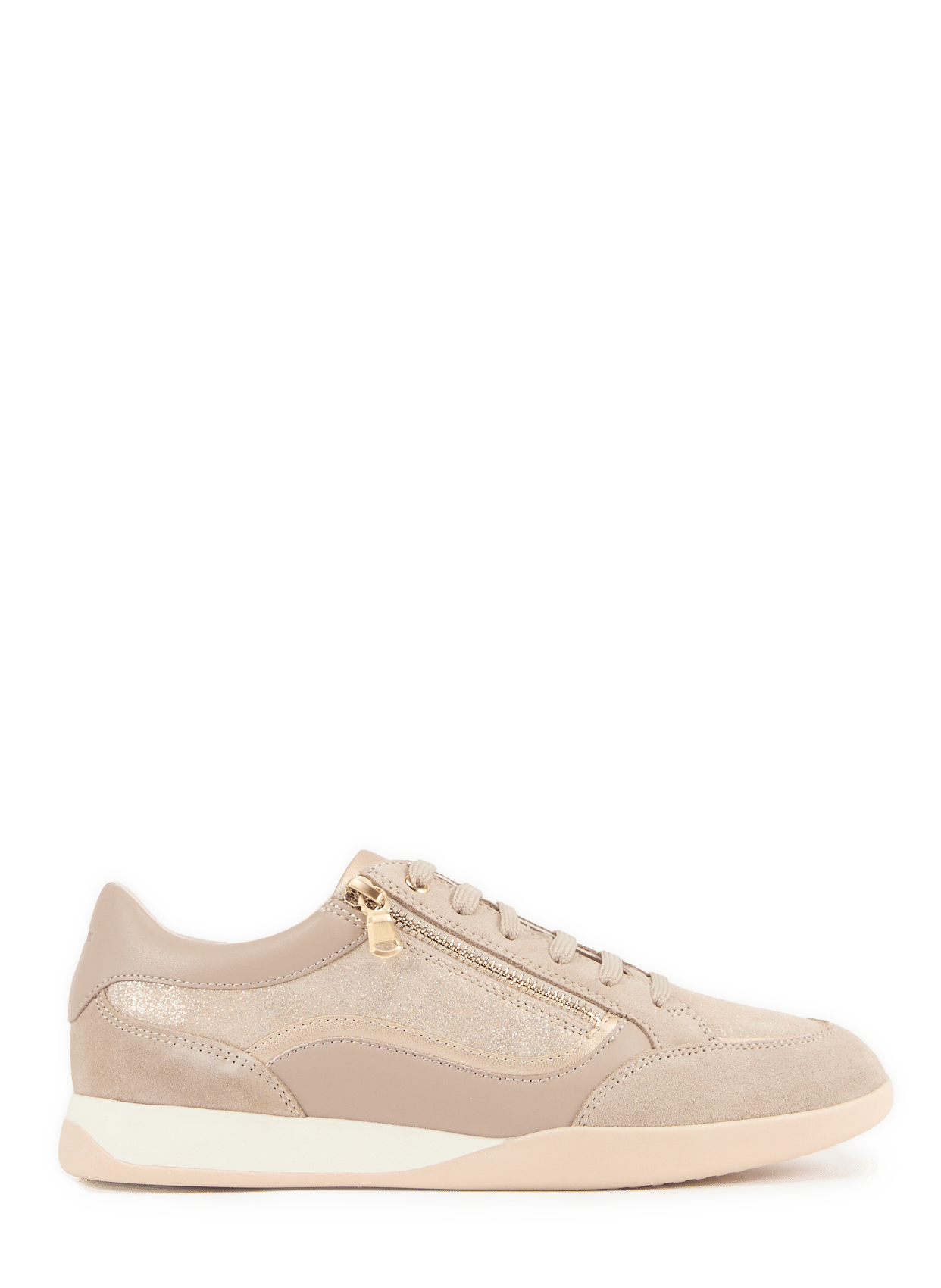 Mixed leather low-top sneakers GEOX Beige