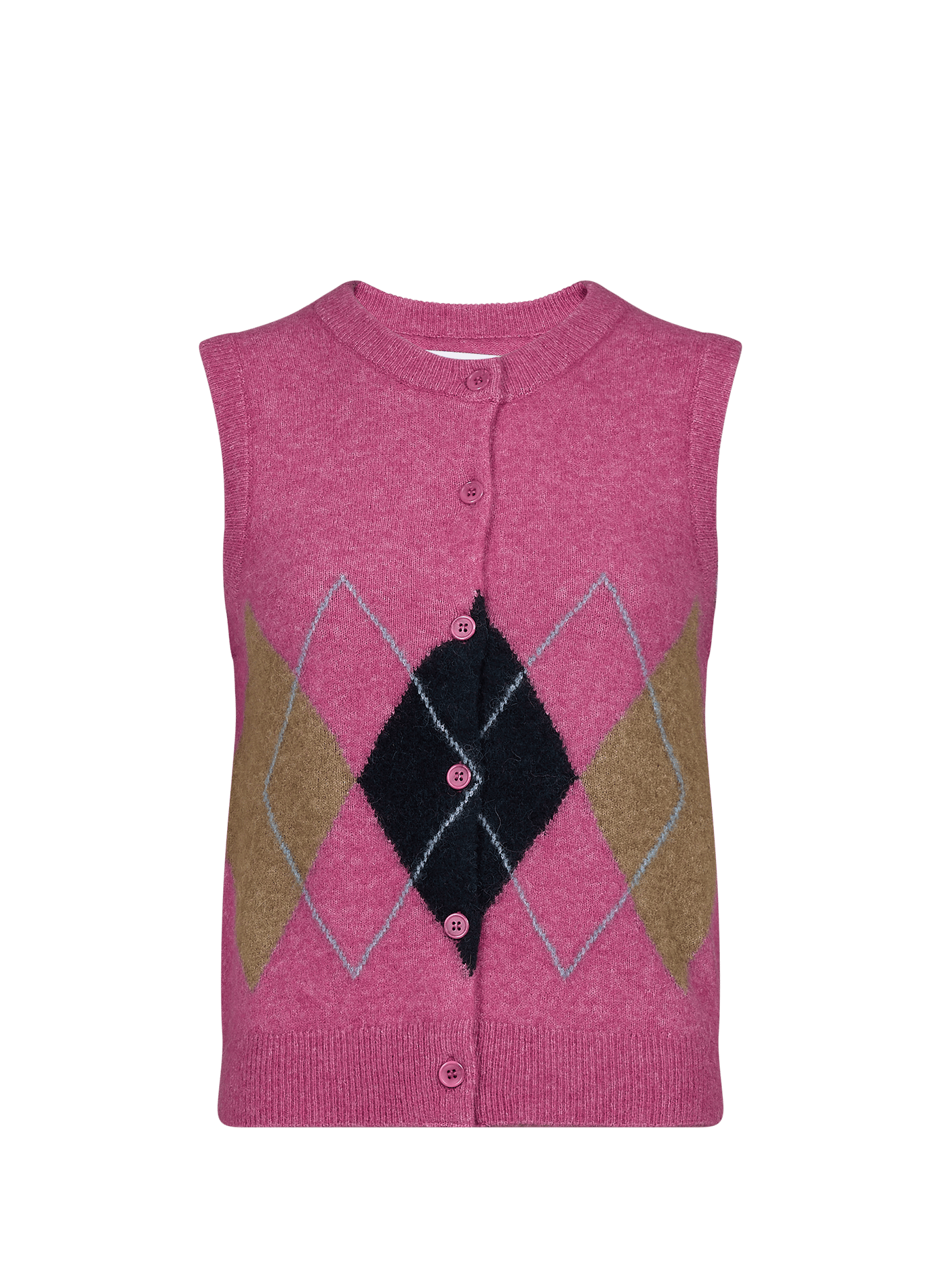 Gilet sans manches à motif en alpaga et laine mélangés SAMSOE SAMSOE Rose