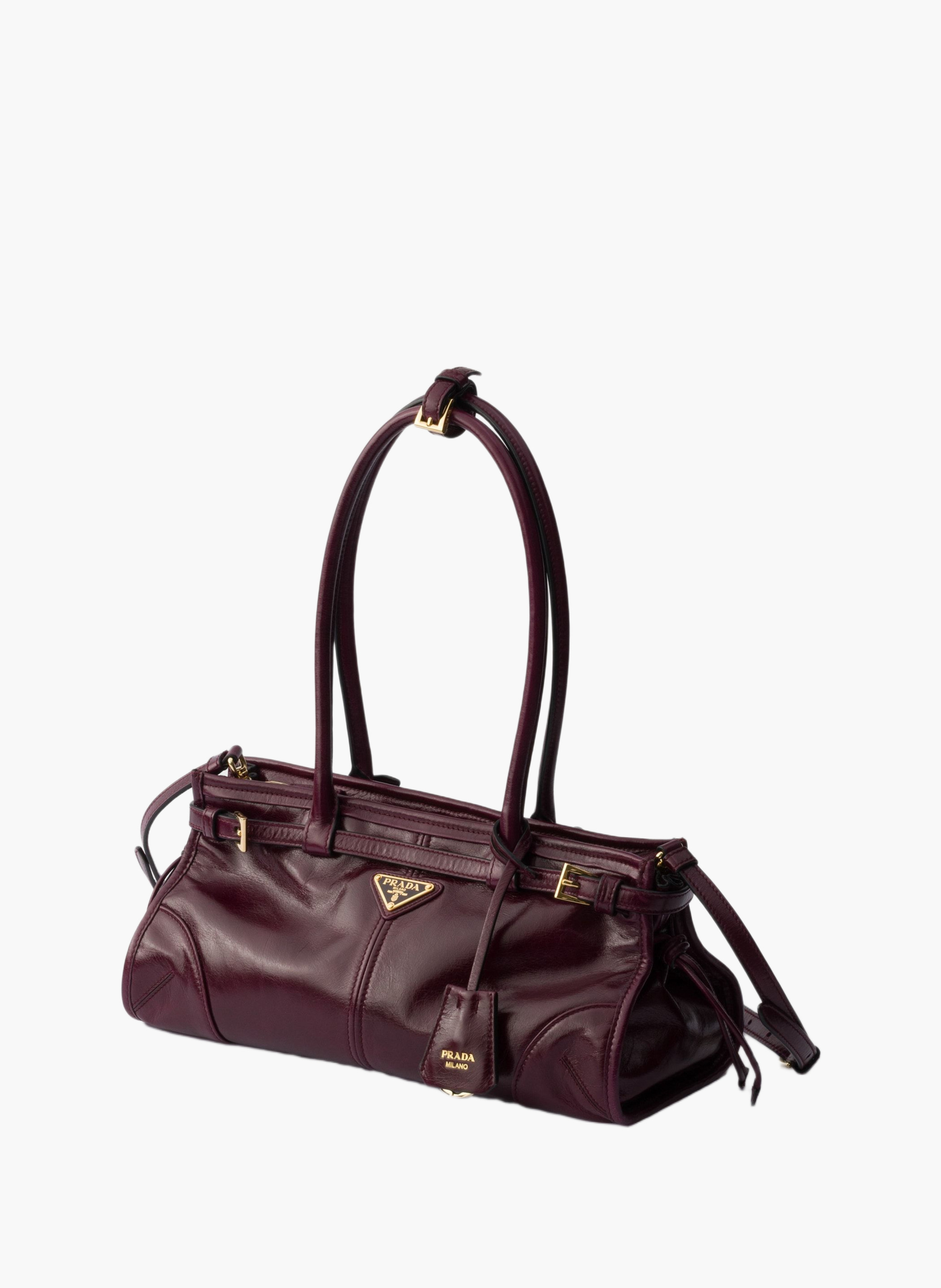 Sac prada bonnie en cuir medium PRADA Rouge