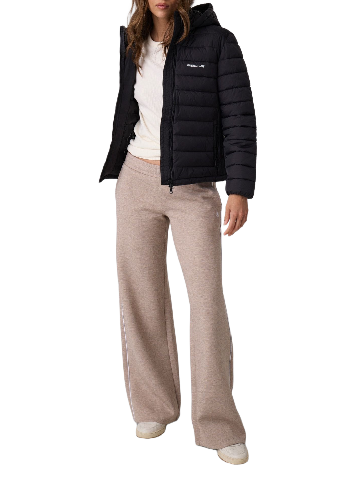 Quilted hooded Down jacket GUESS Black