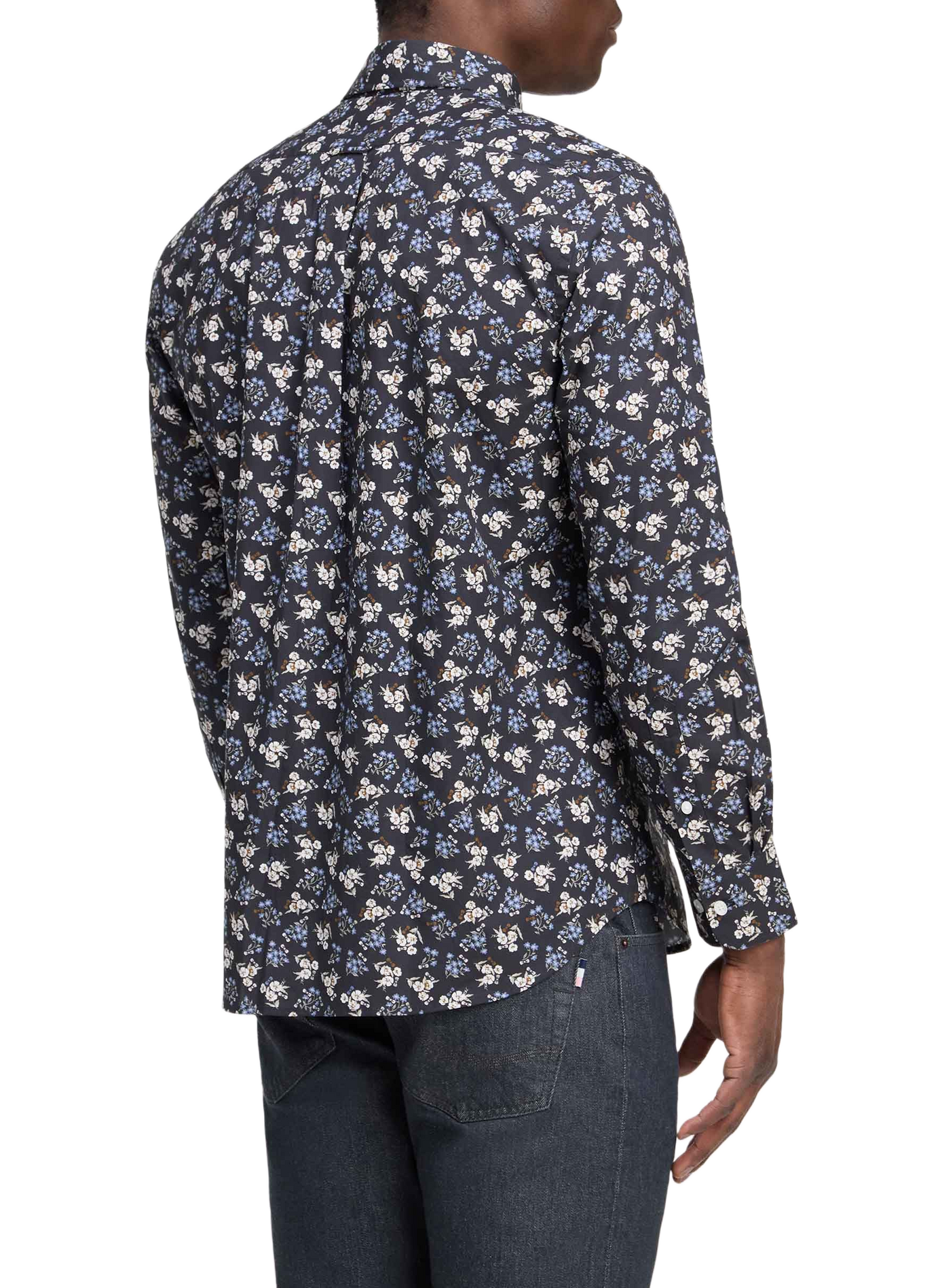 Chemise droit à motif en coton EDEN PARK Marron