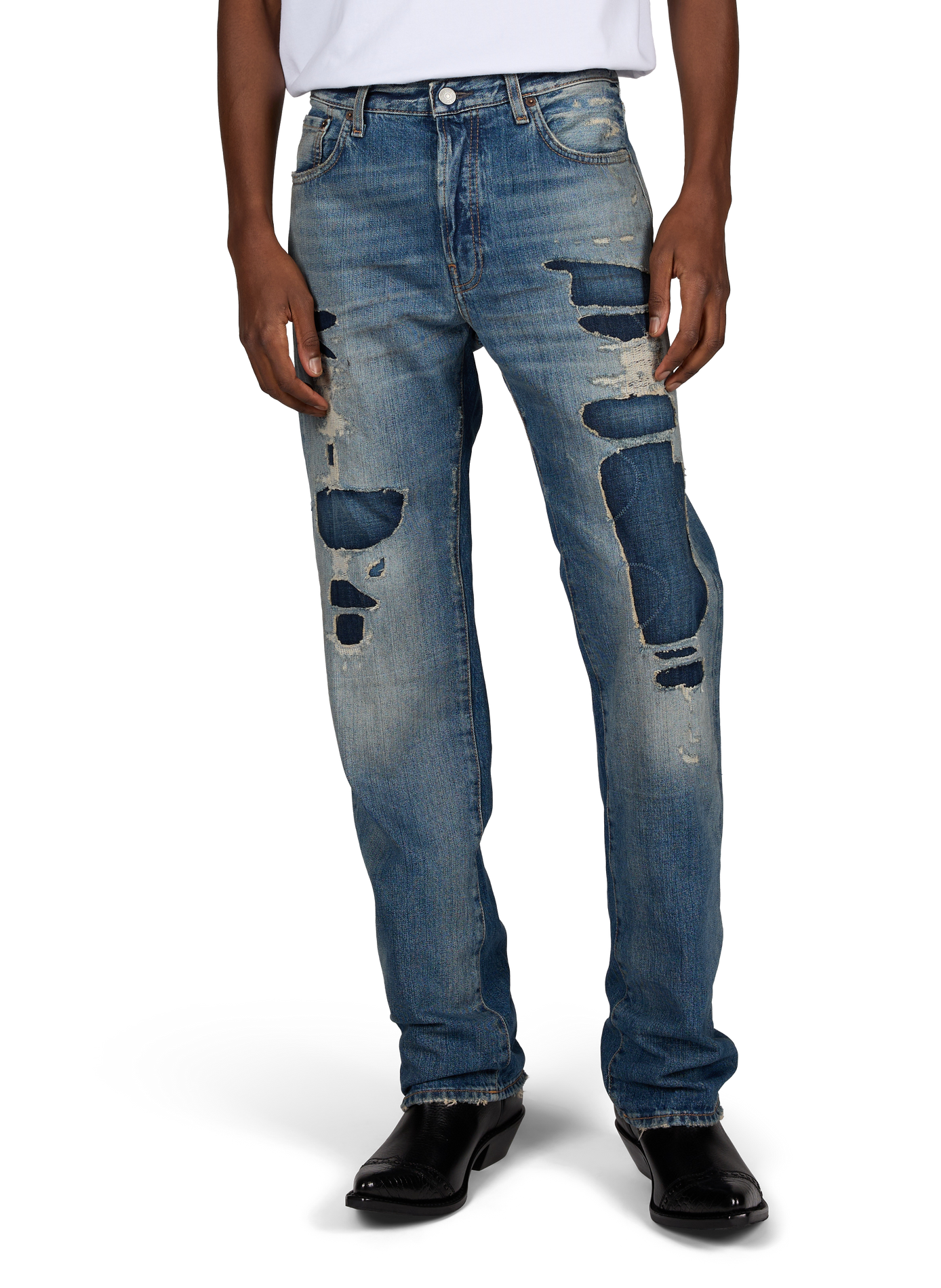 Jean droit en coton 1966M ACNE STUDIOS Bleu