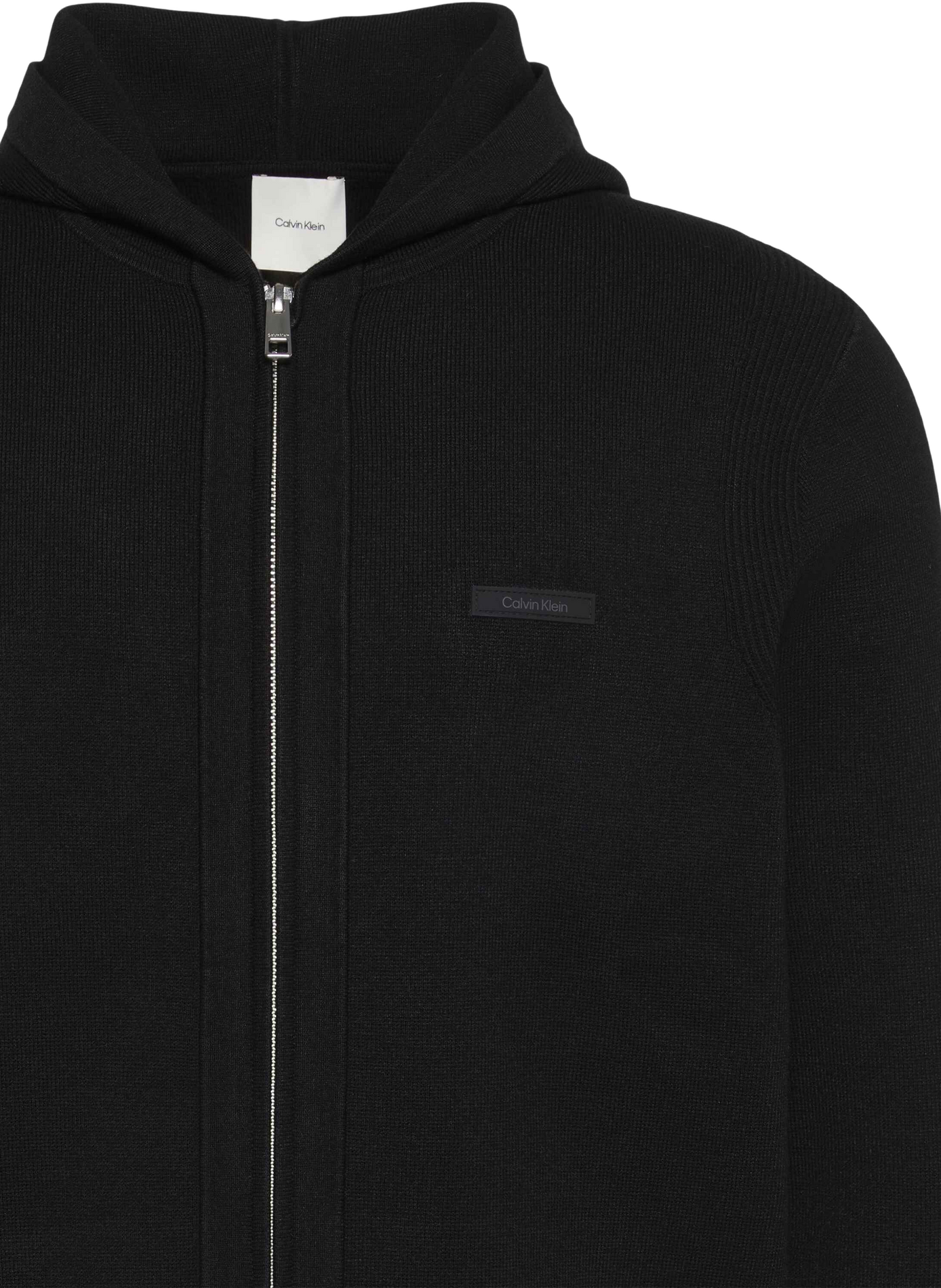Sweat droit à capuche zippé CALVIN KLEIN Noir