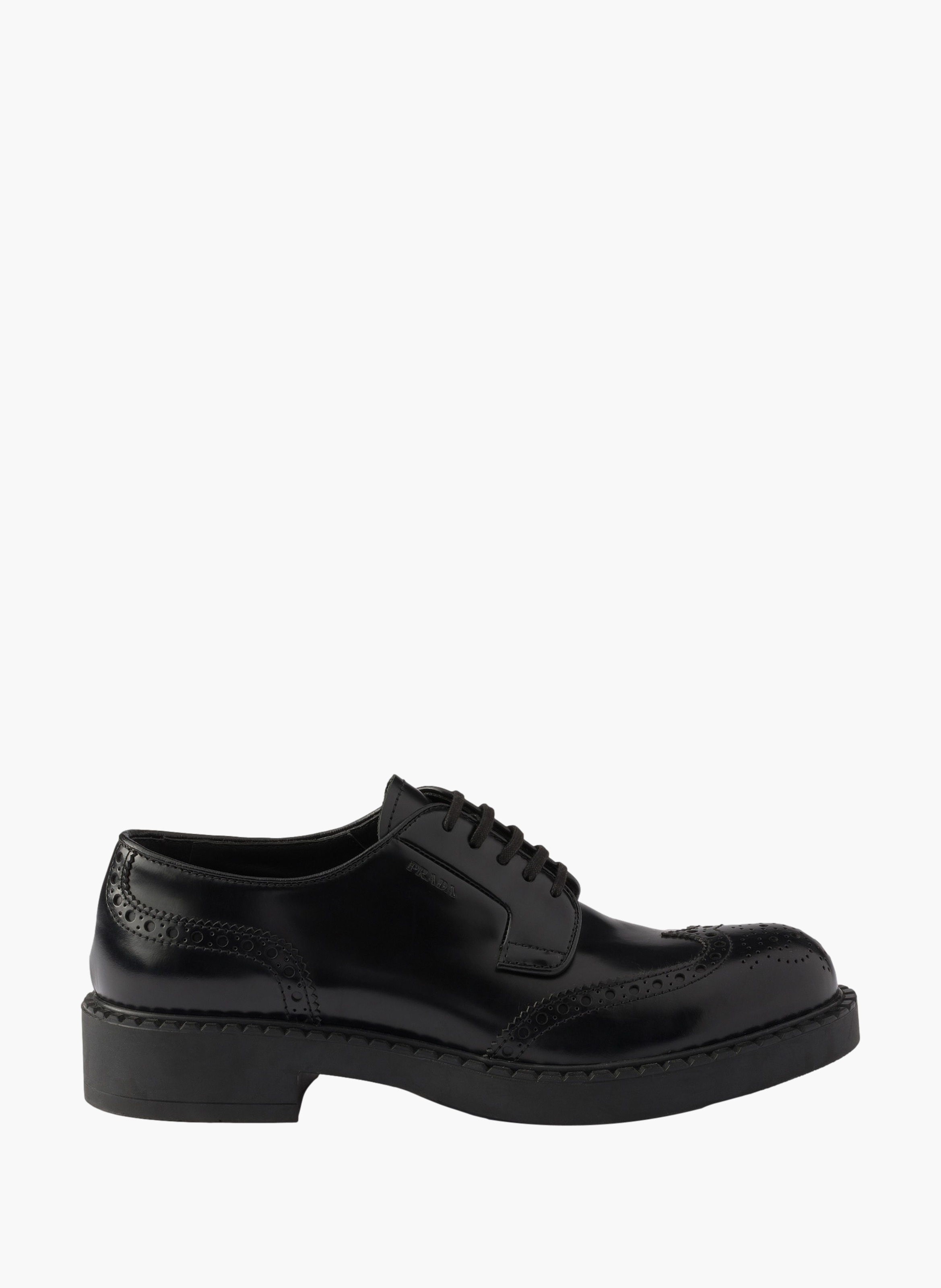 Derbies brogue en cuir brossé PRADA Noir