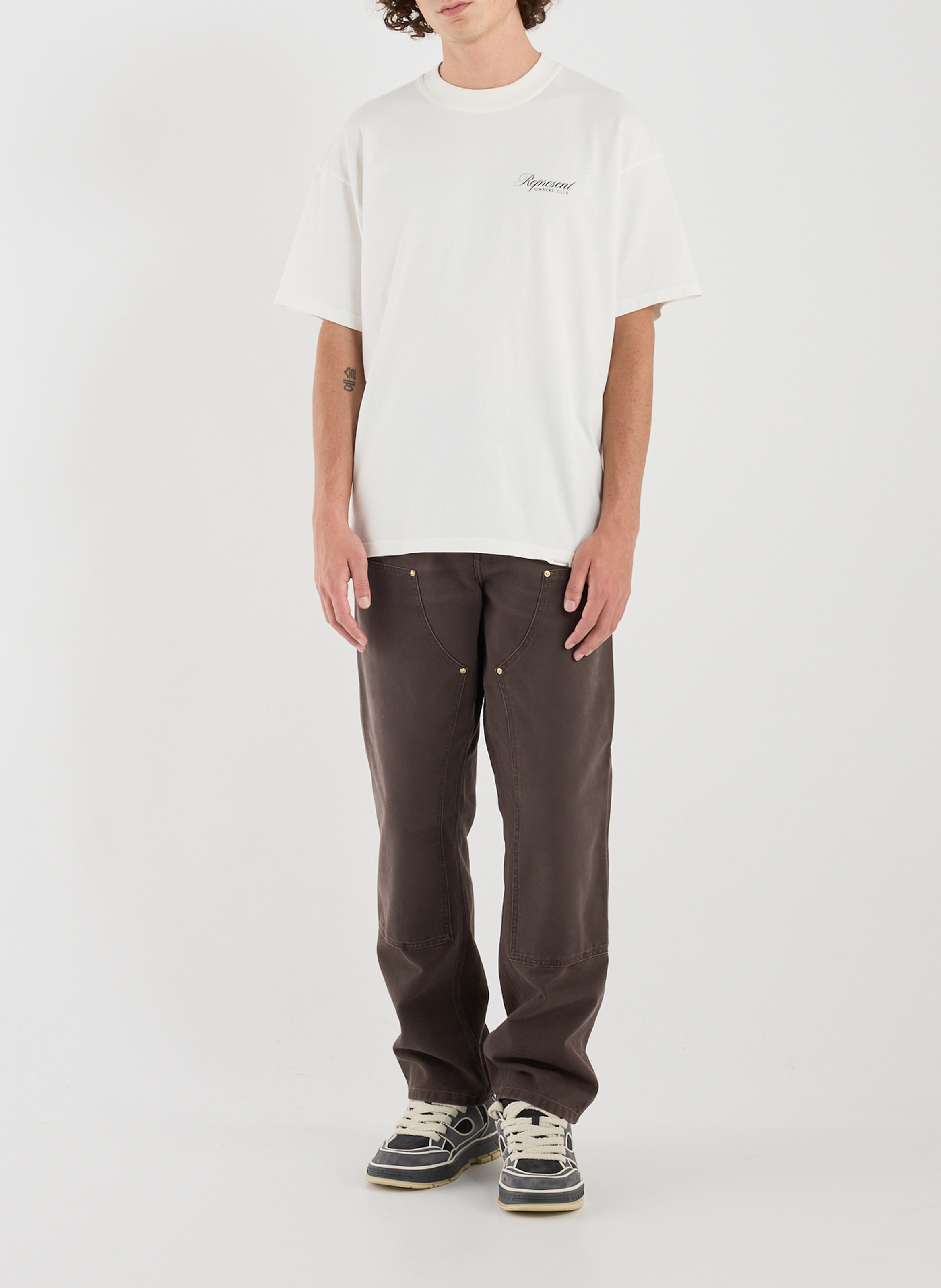 Weites Baumwoll-T-Shirt REPRESENT Weiss