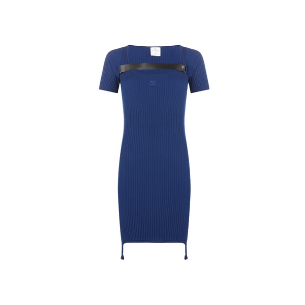 Robe midi en maille côtelé