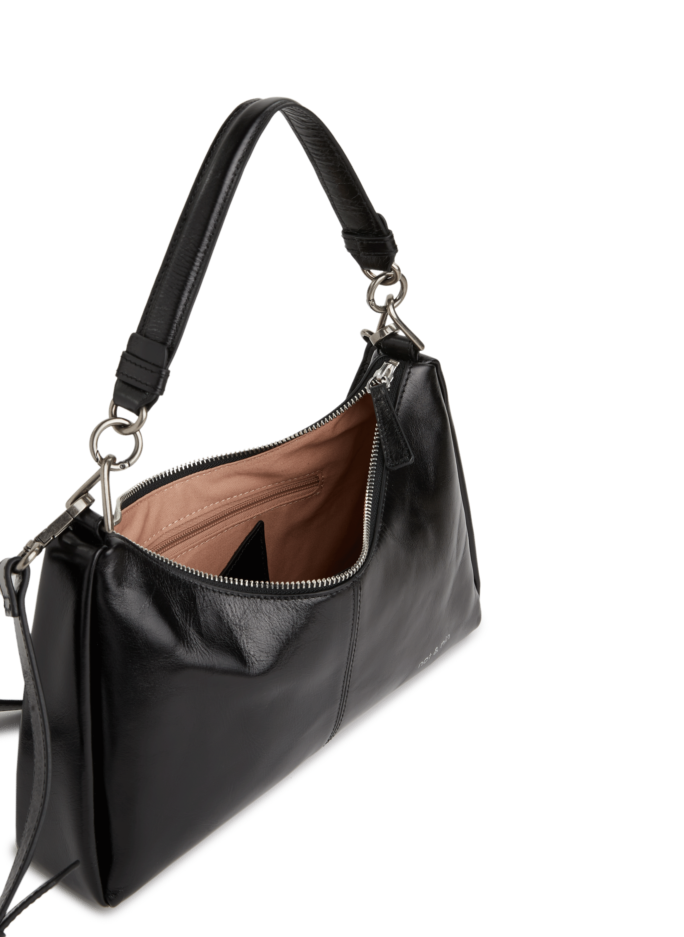 Sac métallisé Rejina en cuir NAT &amp; NIN Noir