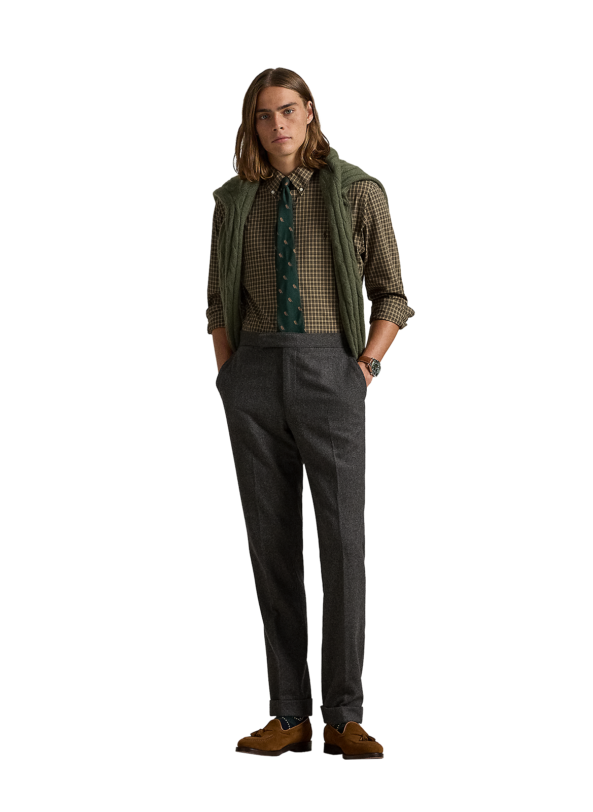 Chemise à carreaux en coton  POLO RALPH LAUREN Marron