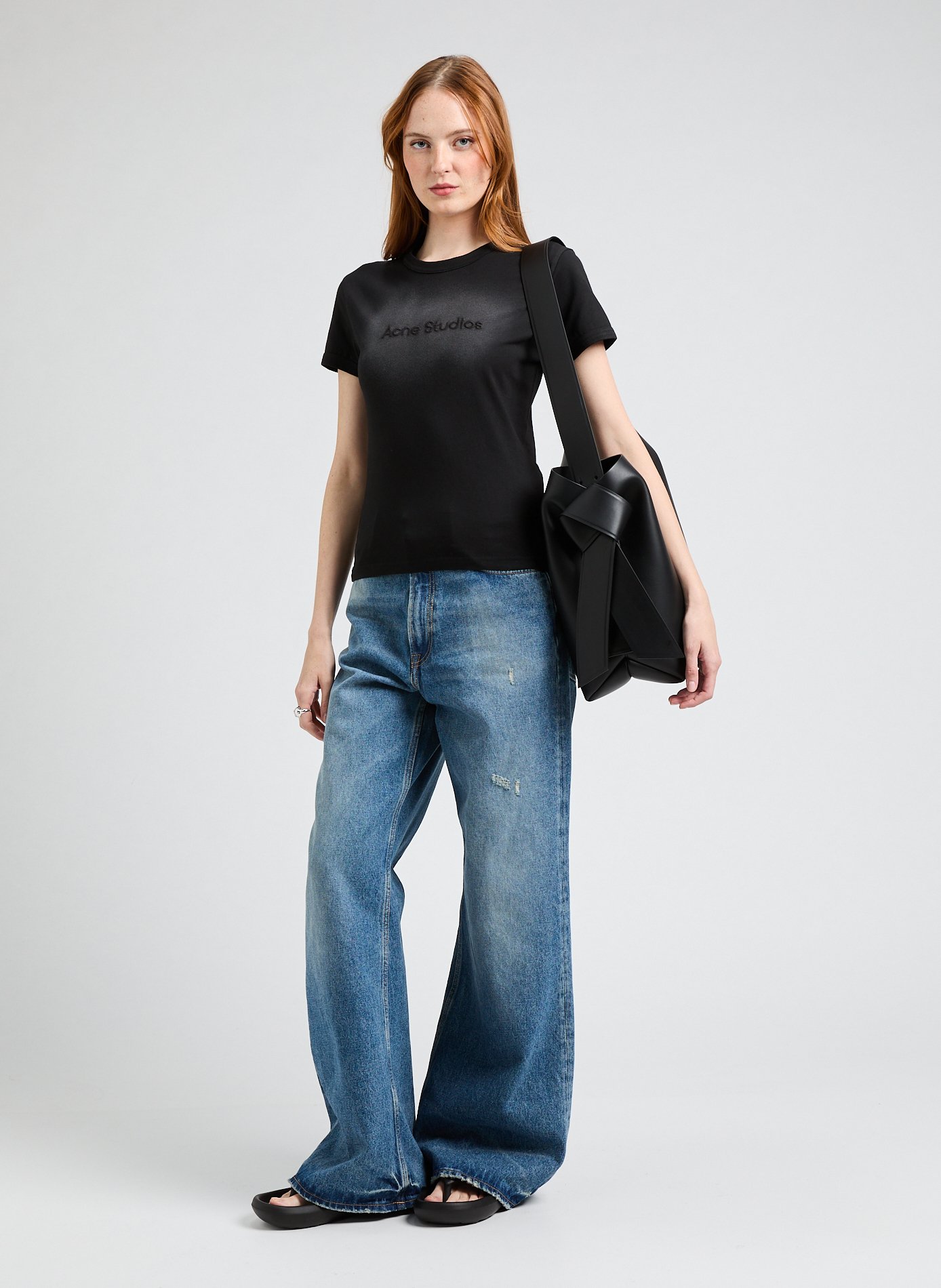 Sac Musubi Midi en cuir ACNE STUDIOS Noir