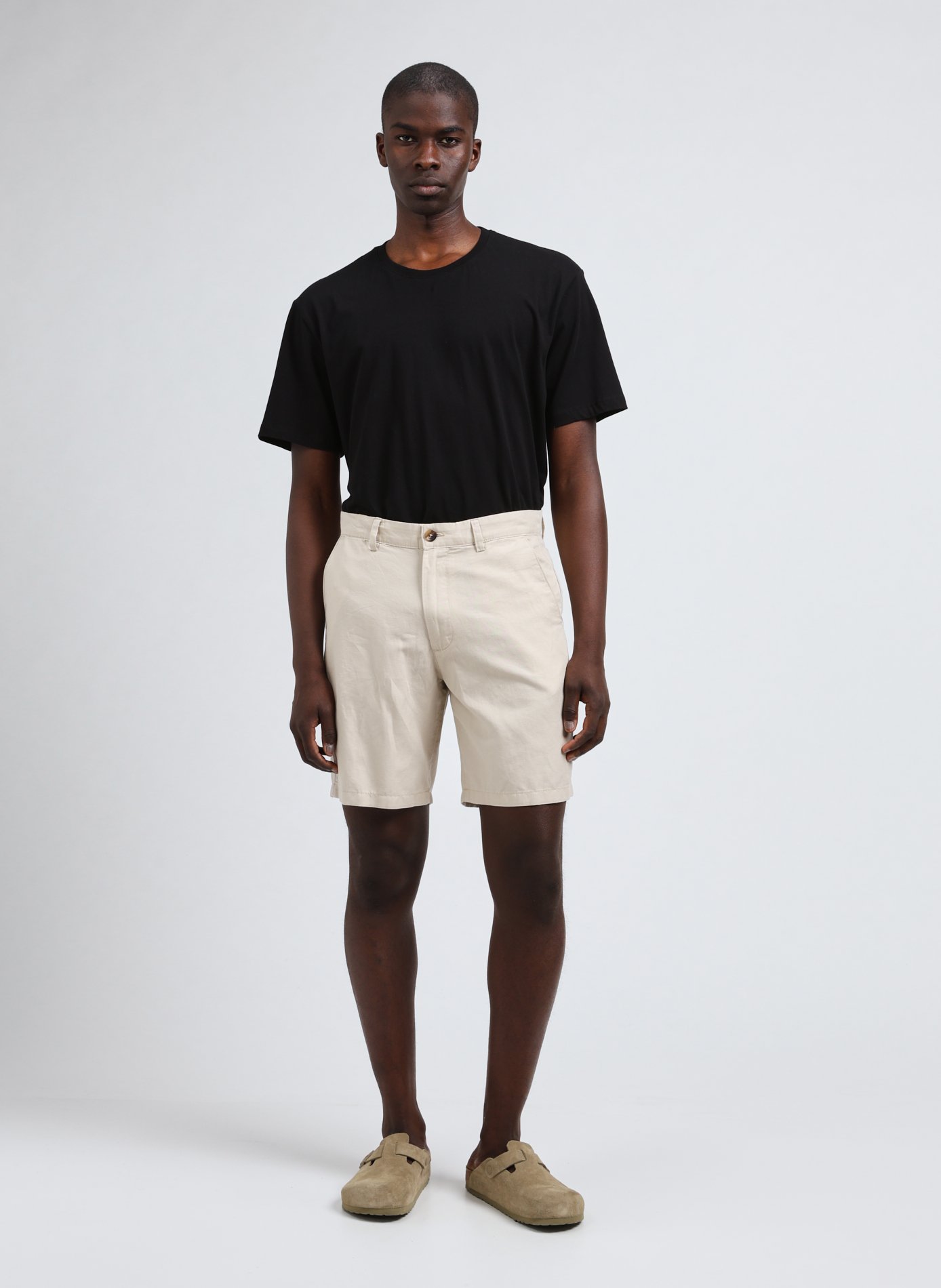 Cotton and linen shorts SELECTED Beige