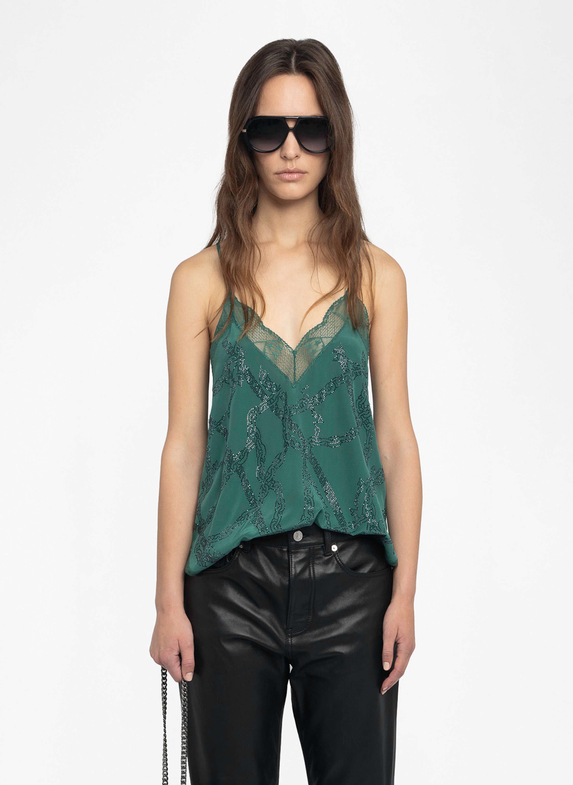 Caraco col v en soie christy ZADIG&VOLTAIRE Vert