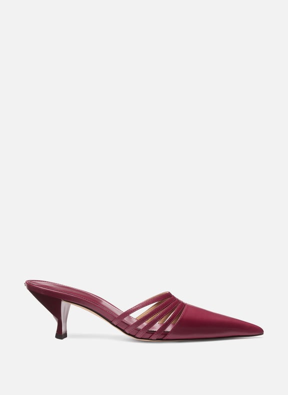 Mules à talon en cuir Rouge by MICHAEL KORS MICHAEL KORS Mules à talon en cuir Rouge