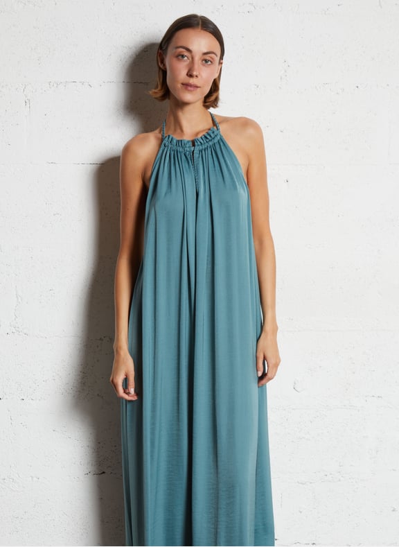 Robe longue satinée solal Vert by BA&SH BA&SH Robe longue satinée solal Vert