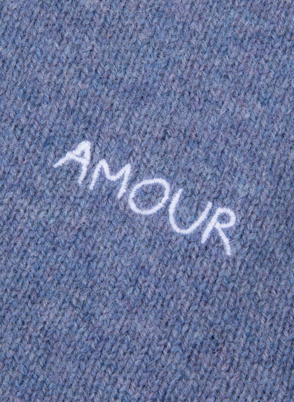 Pull droit Amour brodé en laine vierge MAISON LABICHE Bleu