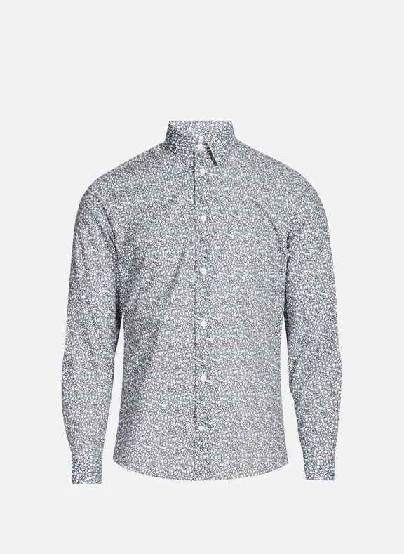 Chemise à imprimés fleuris en coton Bleu by AU PRINTEMPS PARIS AU PRINTEMPS PARIS Chemise à imprimés fleuris en coton Bleu