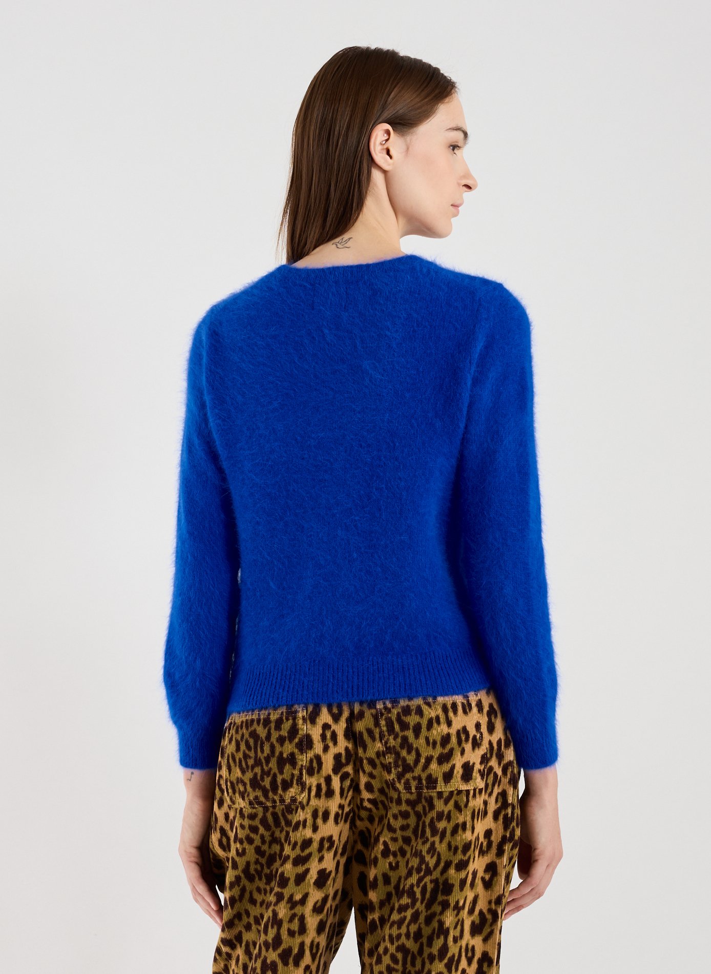 Pull duveteux en angora BELLEROSE Bleu