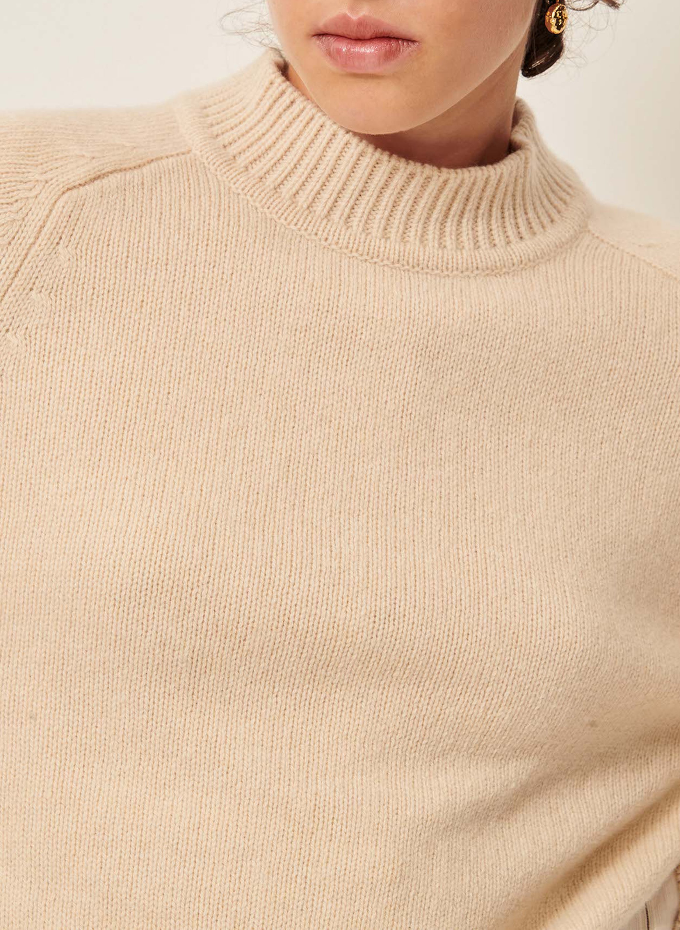 Pull droit en laine mélangée dalan SESSUN Beige