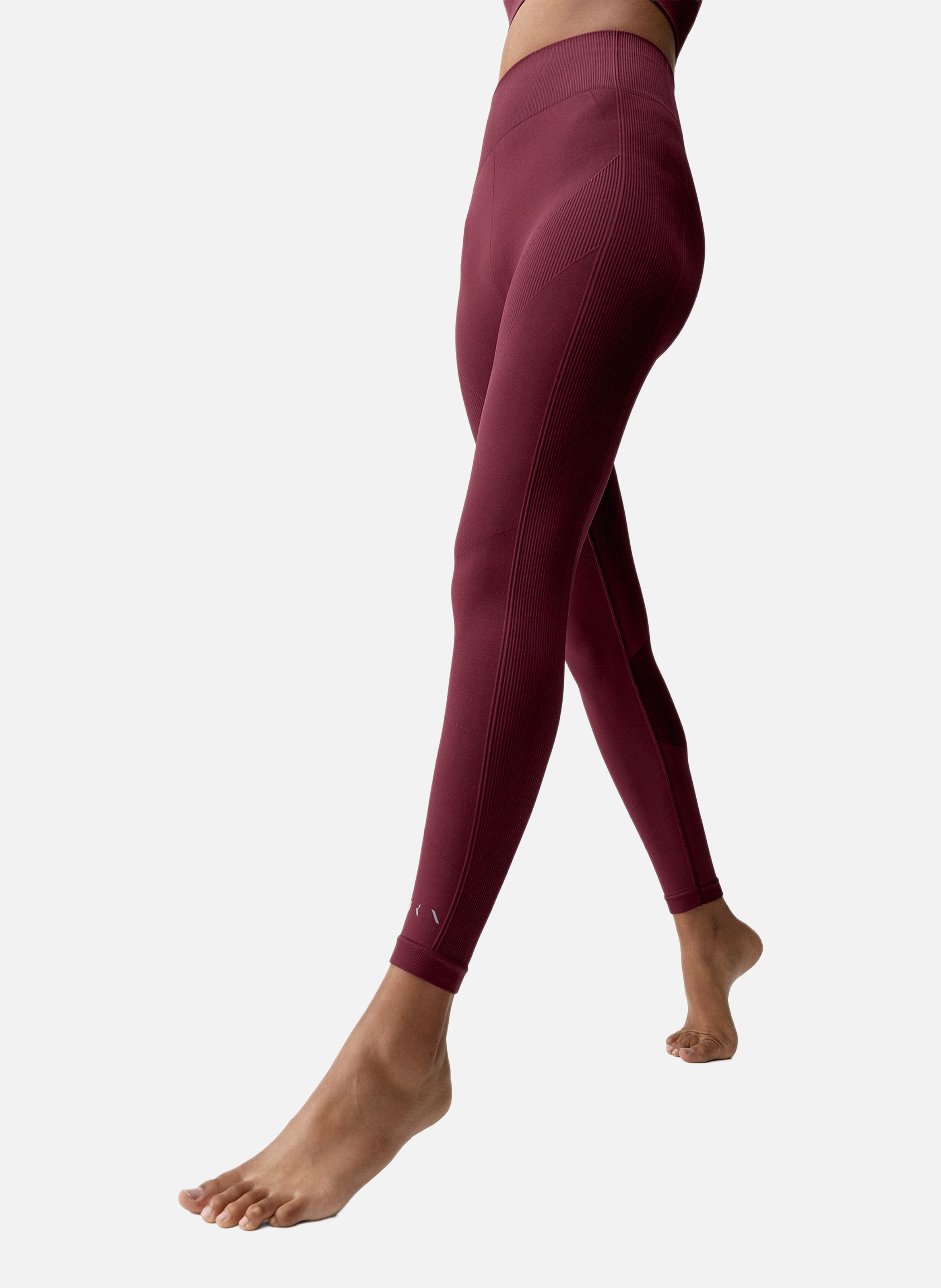 Legging de sport long seamless keren BORN LIVING YOGA Rouge