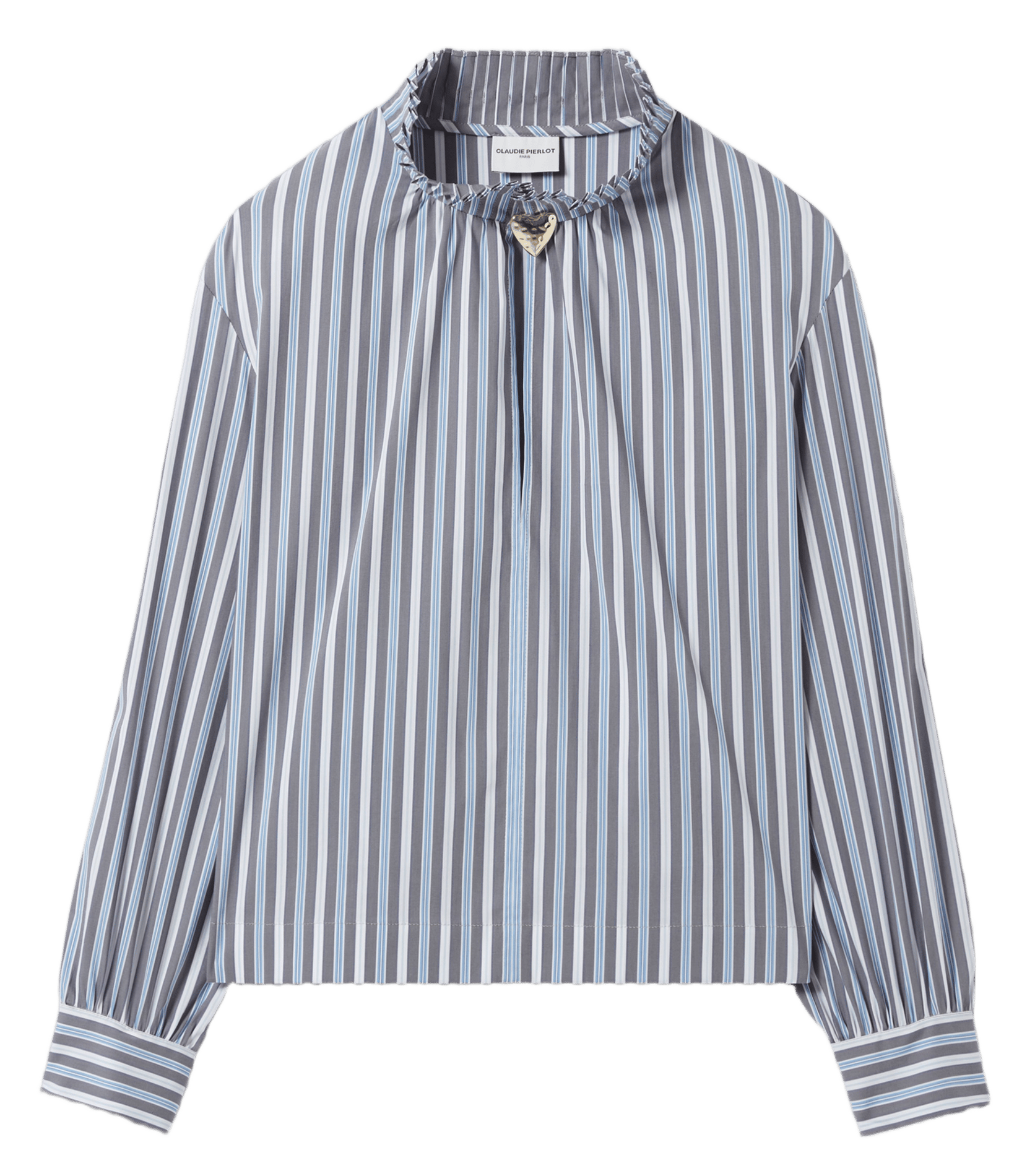 Blouse col victorien en coton bayabis CLAUDIE PIERLOT Multicolore