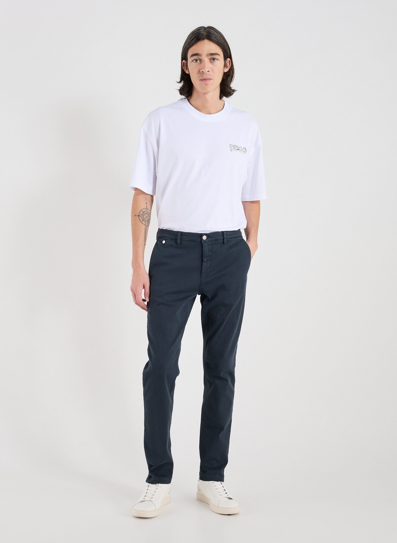 Jeans slim uni en coton mélangé  REPLAY Bleu