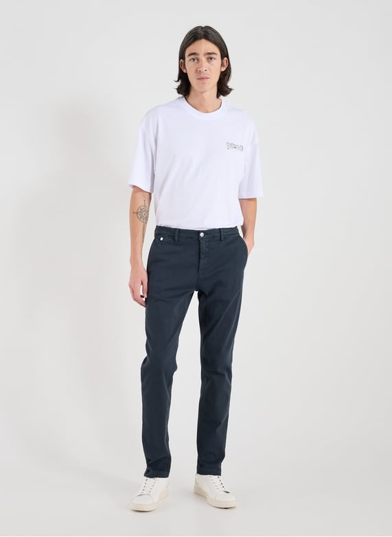 Jeans slim uni en coton mélangé  | Bleu by REPLAY Jeans slim uni en coton mélangé  Bleu