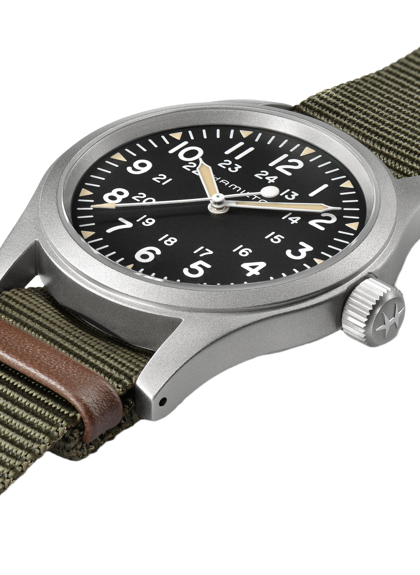 Montre mécanique en acier inoxydable mélangé HAMILTON Noir