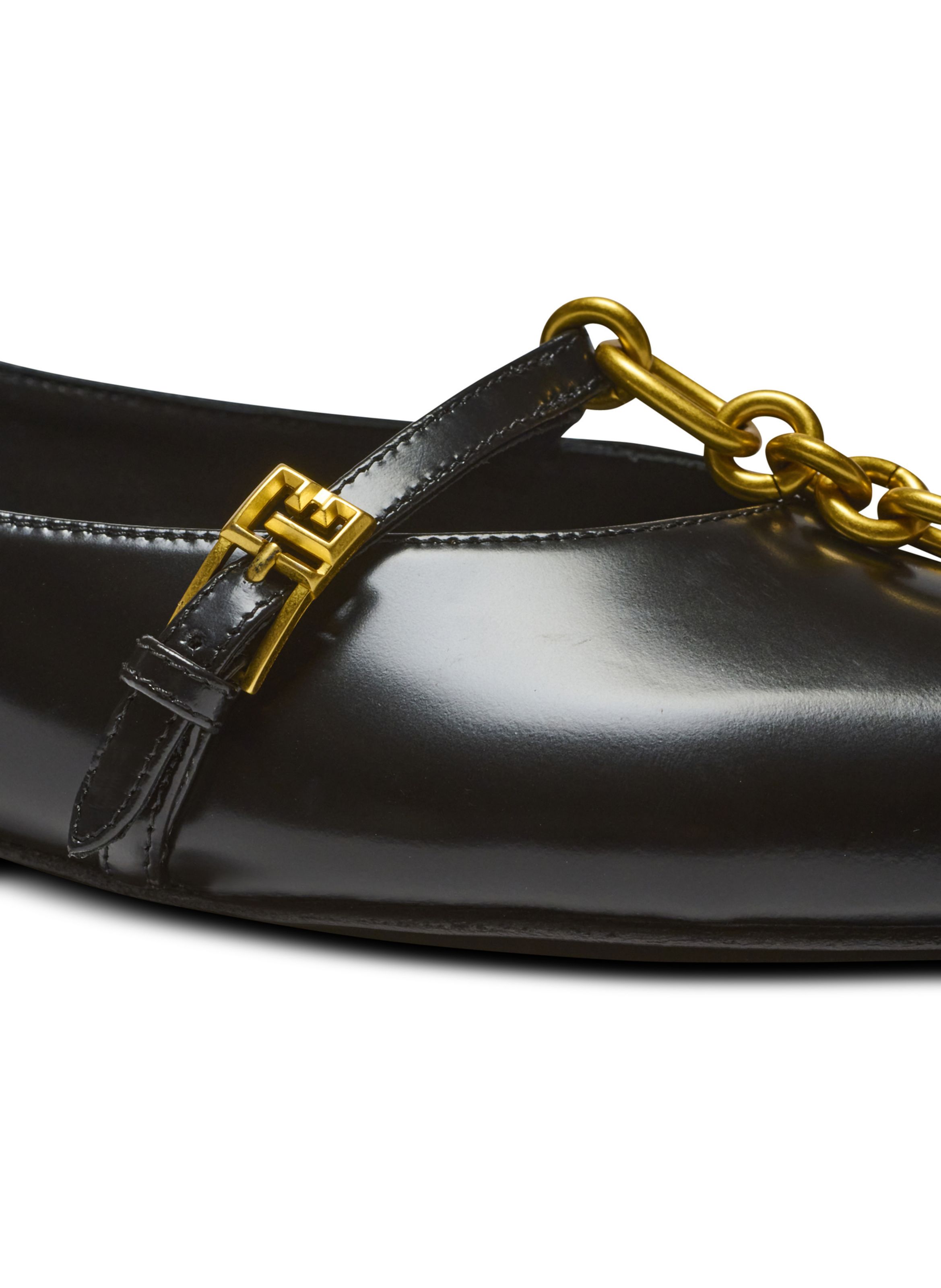 Ballerines sync en cuir d’agneau brillant BALMAIN Noir