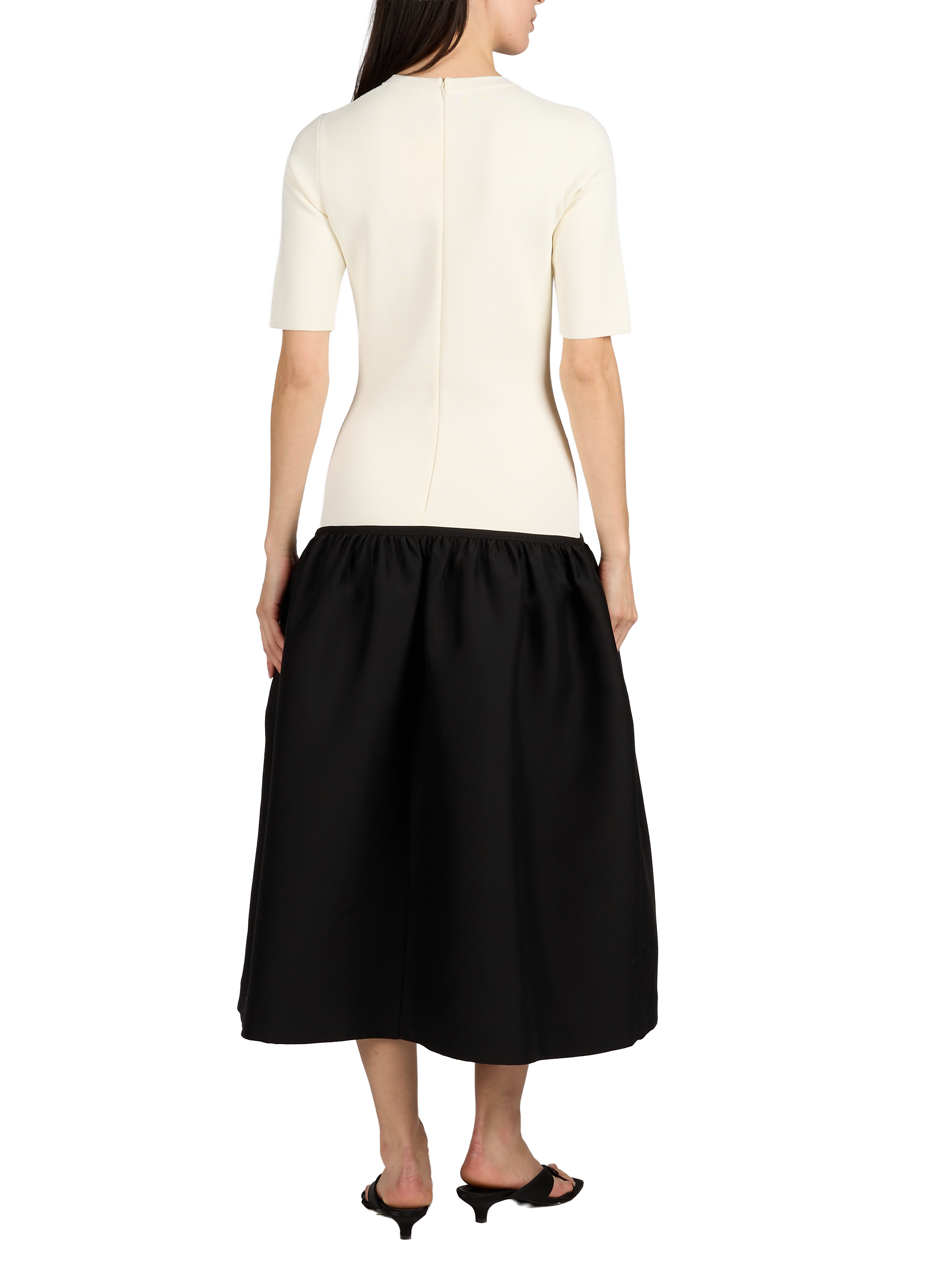 Robe longue en laine et soie TOTEME Beige