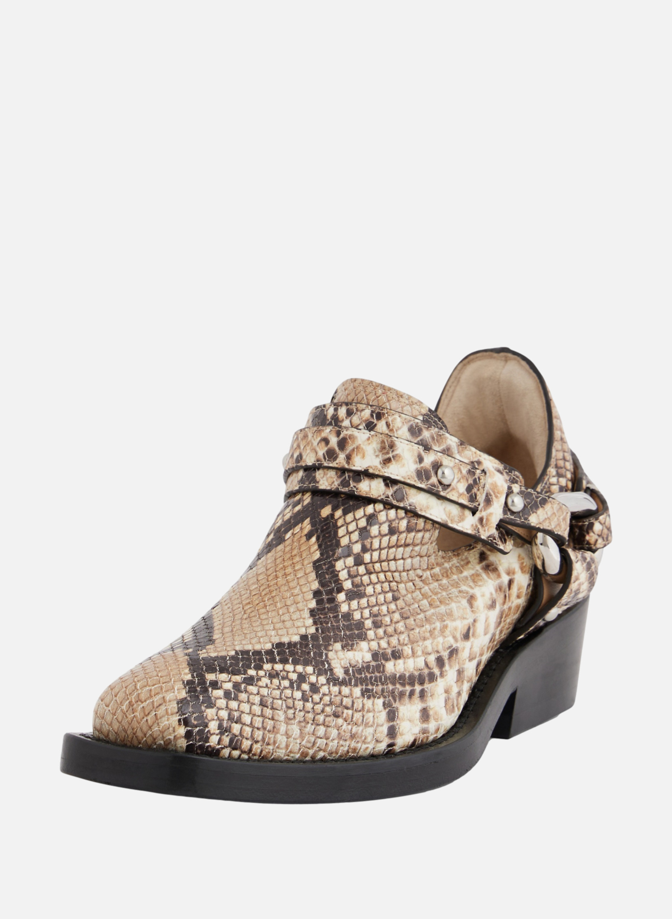 Bottines biker en cuir RABANNE Beige