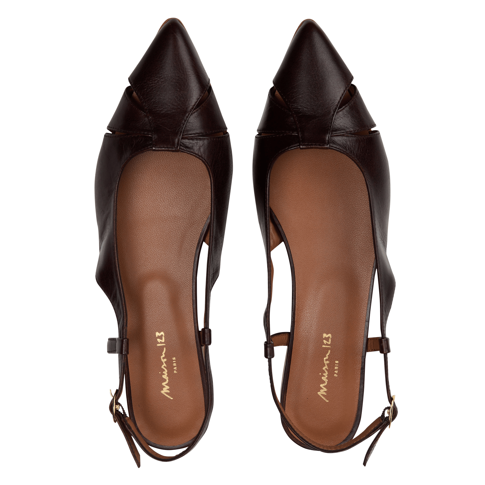 Sandales plates en cuir sofia MAISON 123 Marron