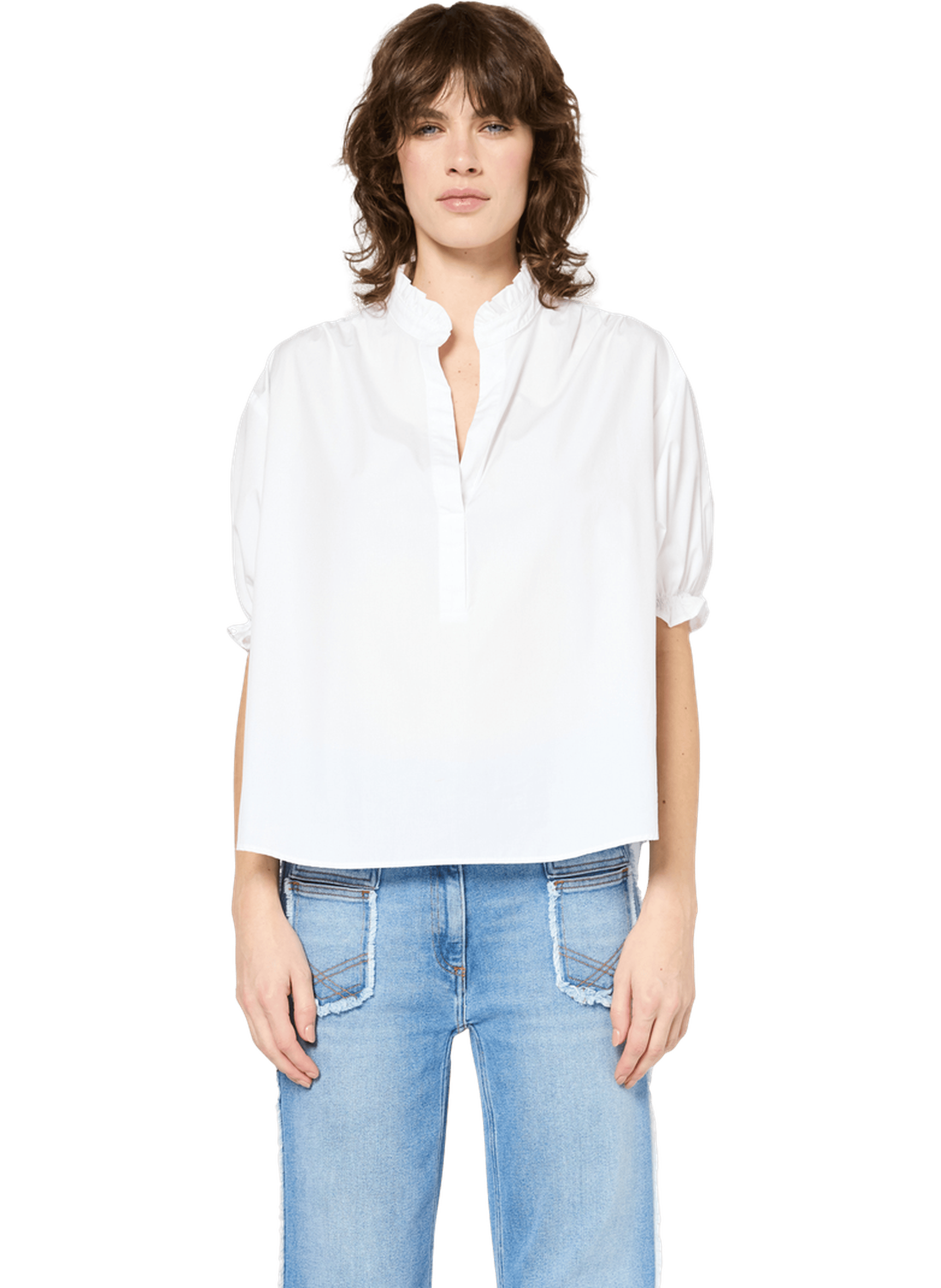 Blouse en popeline de coton - ANNYR GERARD DAREL Blanc