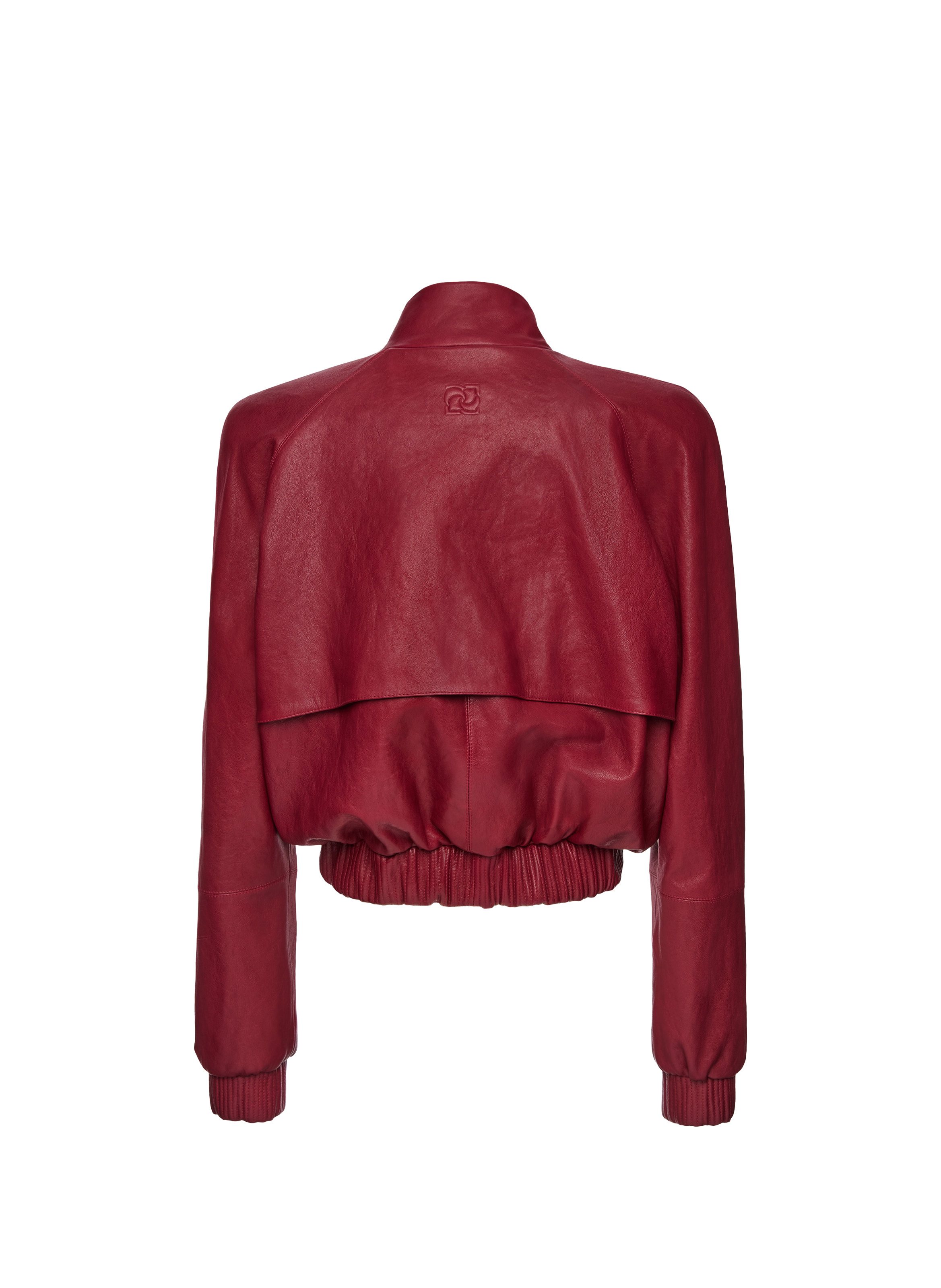 Short sheepskin leather bomber jacket MAGDA BUTRYM Red