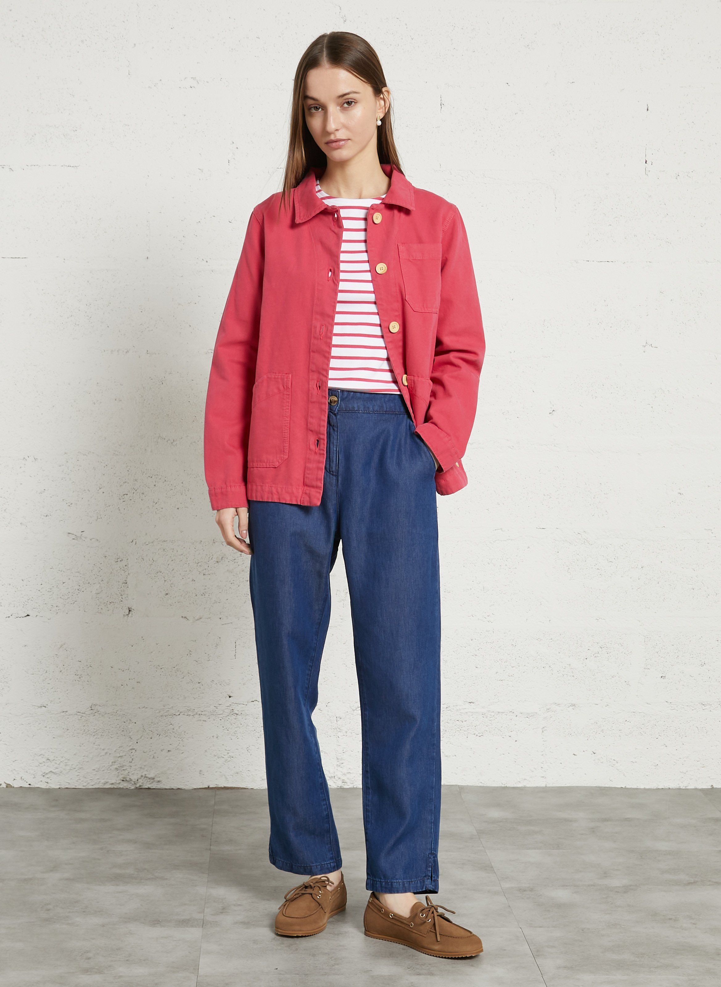 Veste pêcheur droite en coton ARMOR-LUX Rose