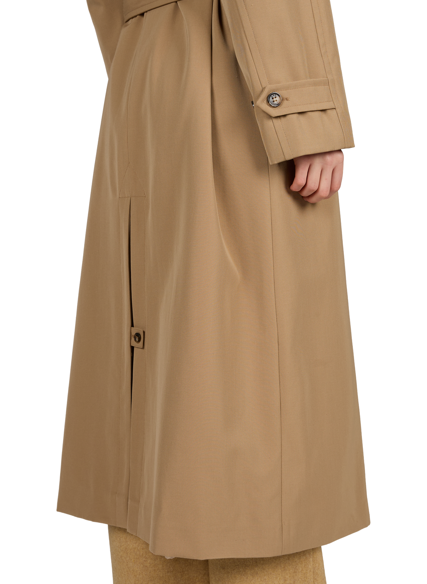 Solid wool and cotton blend trench coat A.P.C. Beige