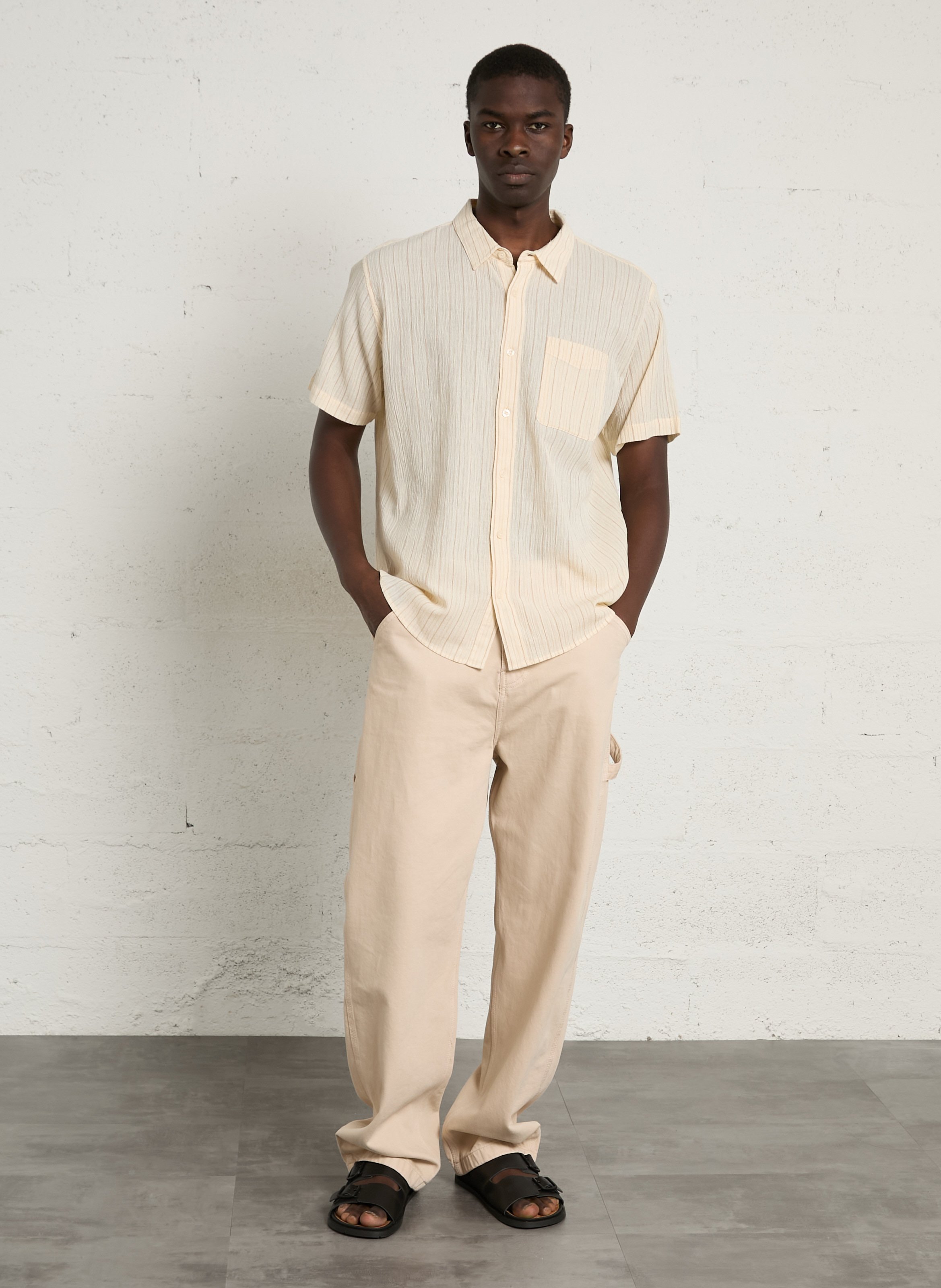 Chemise droite col classique en coton bio PATAGONIA Beige