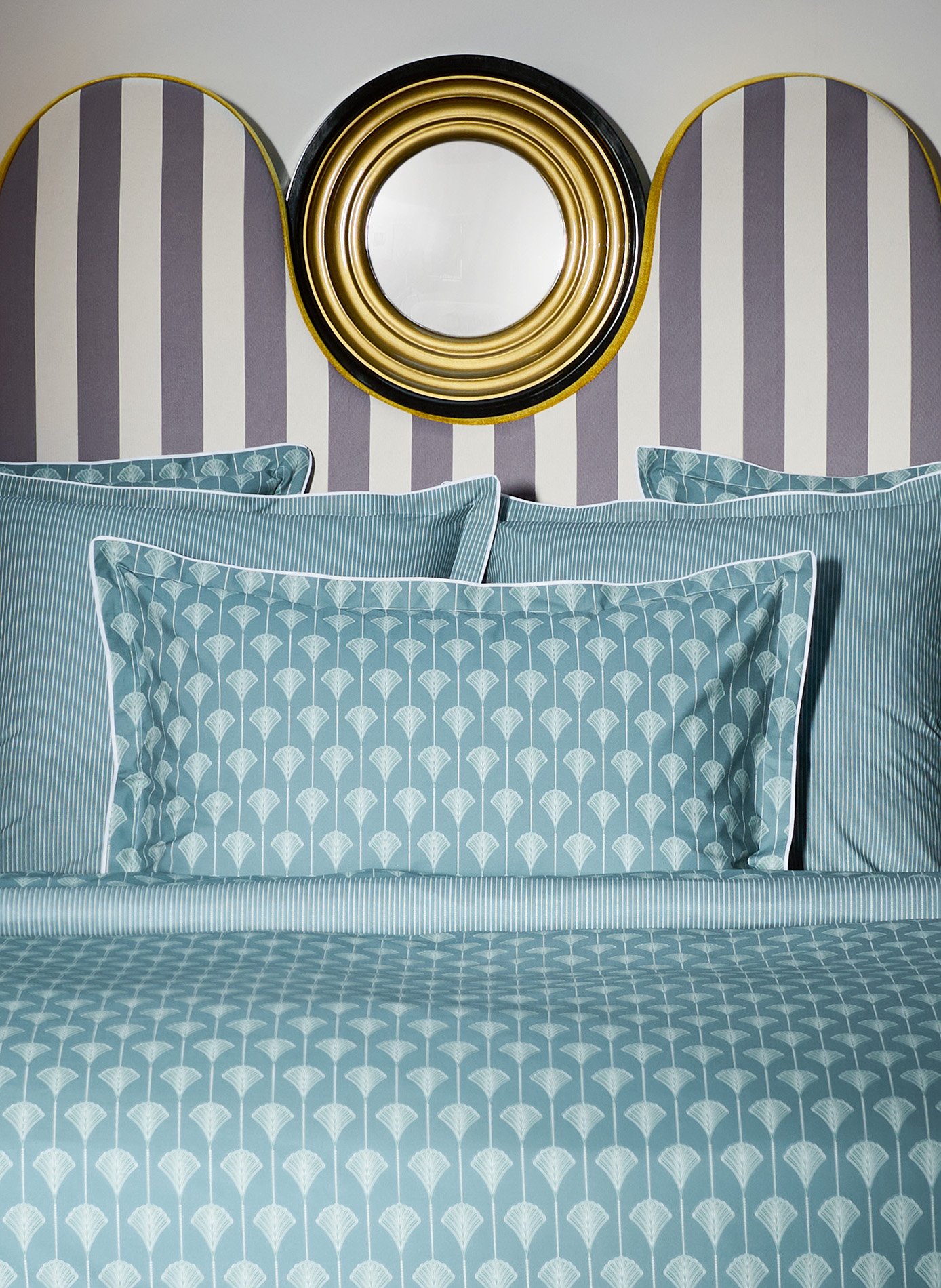 Taie d'oreiller aristo ANNE DE SOLENE Bleu