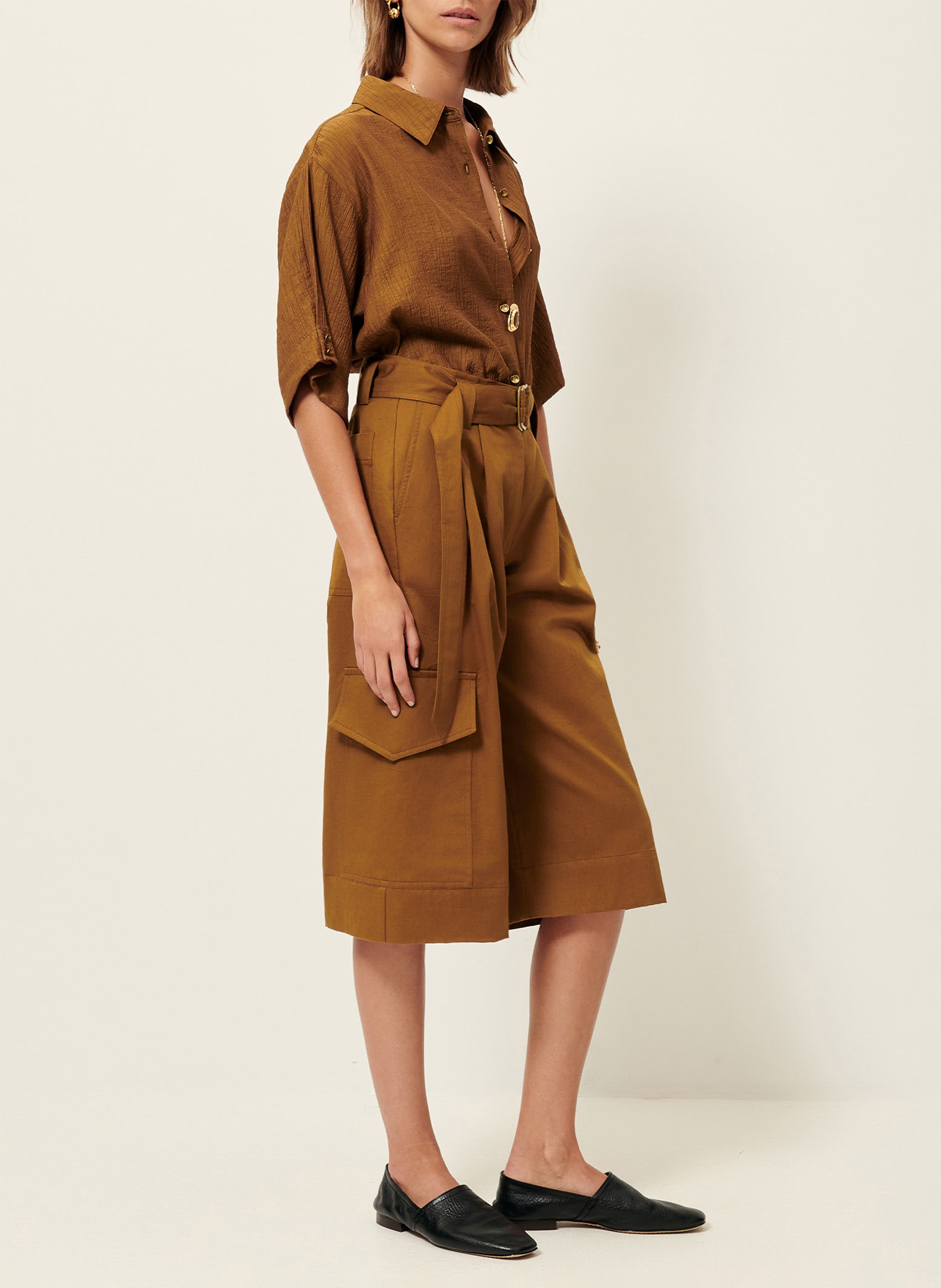 Chemise col classique kalya SESSUN Marron