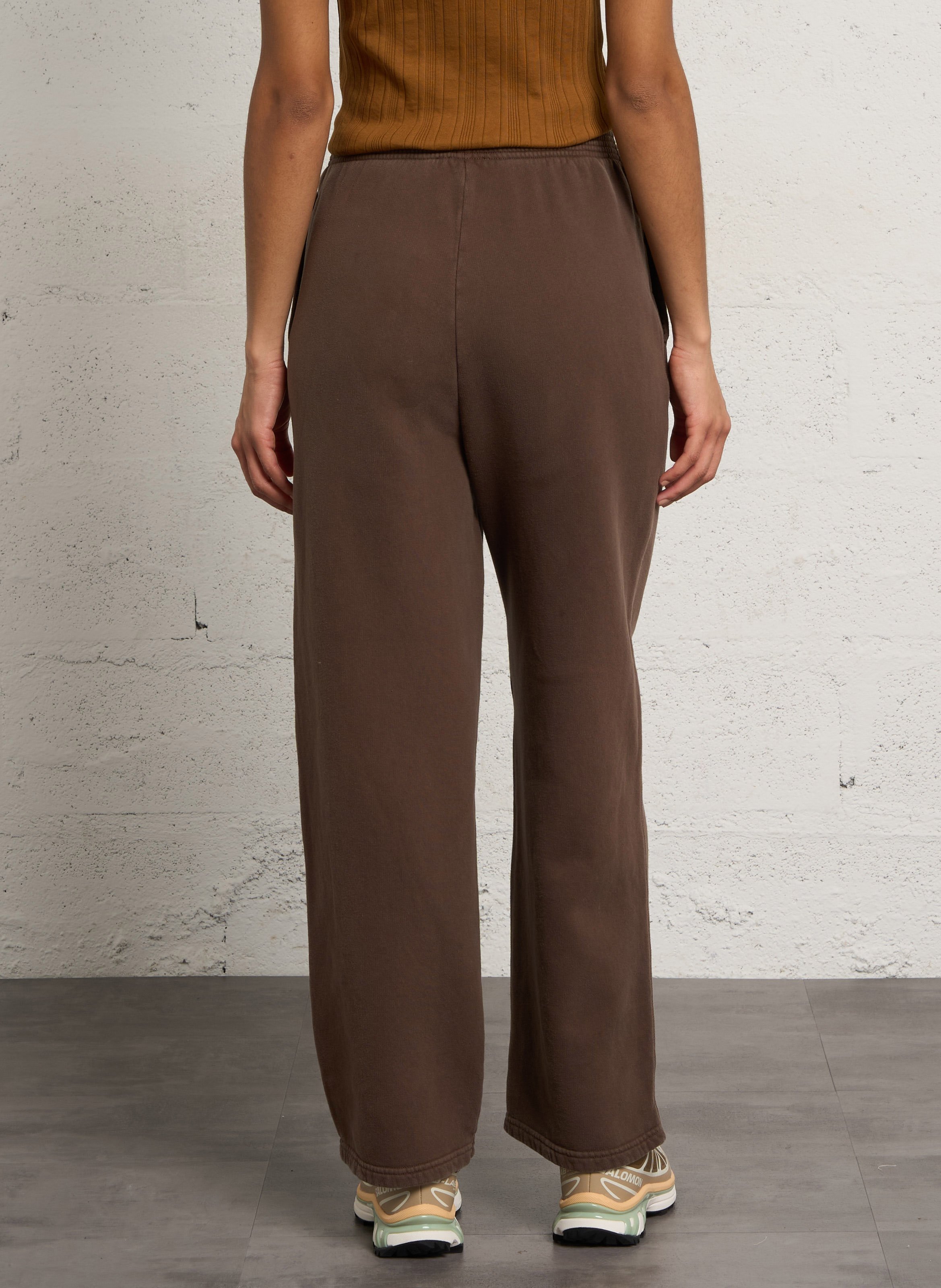 Jogging droit en coton plizzy AMERICAN VINTAGE Marron