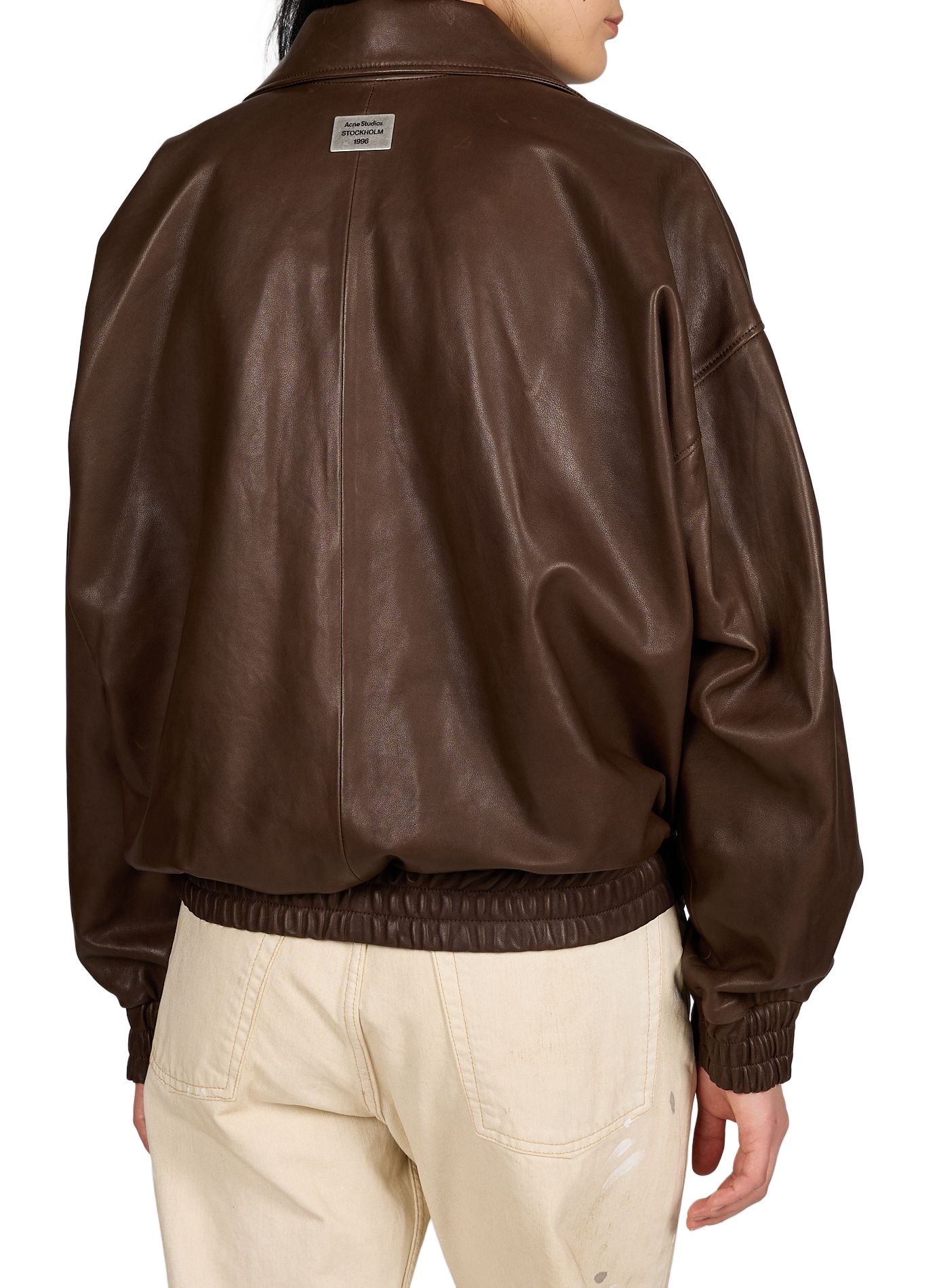 Lamb leather bomber jacket ACNE STUDIOS Brown