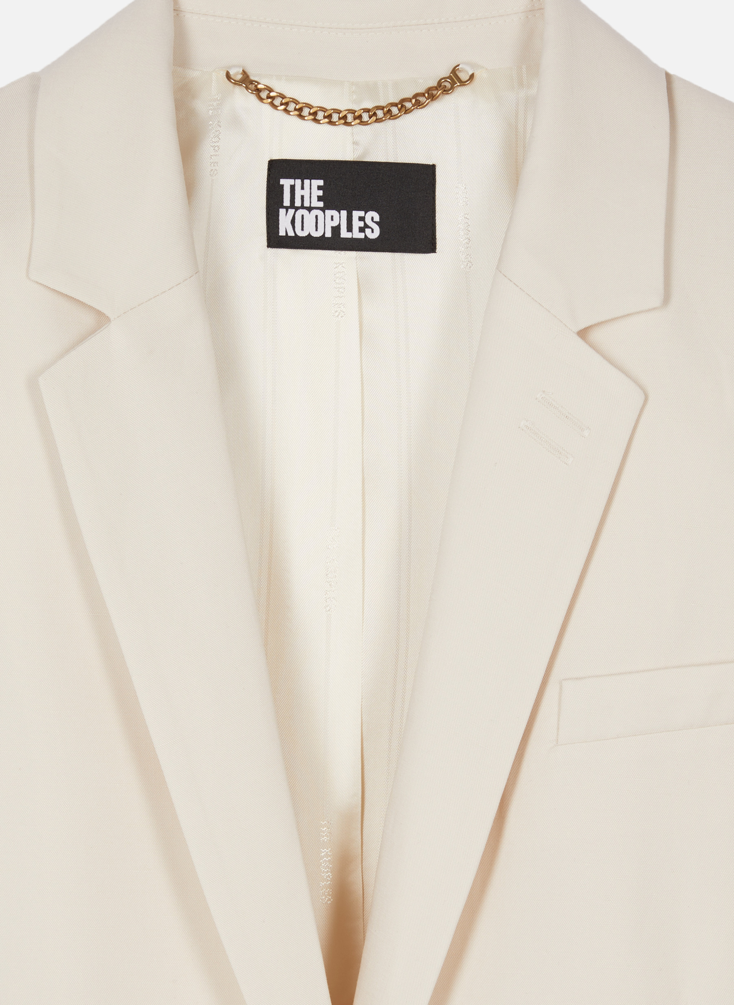 Veste de tailleur droite en lin et coton THE KOOPLES Beige