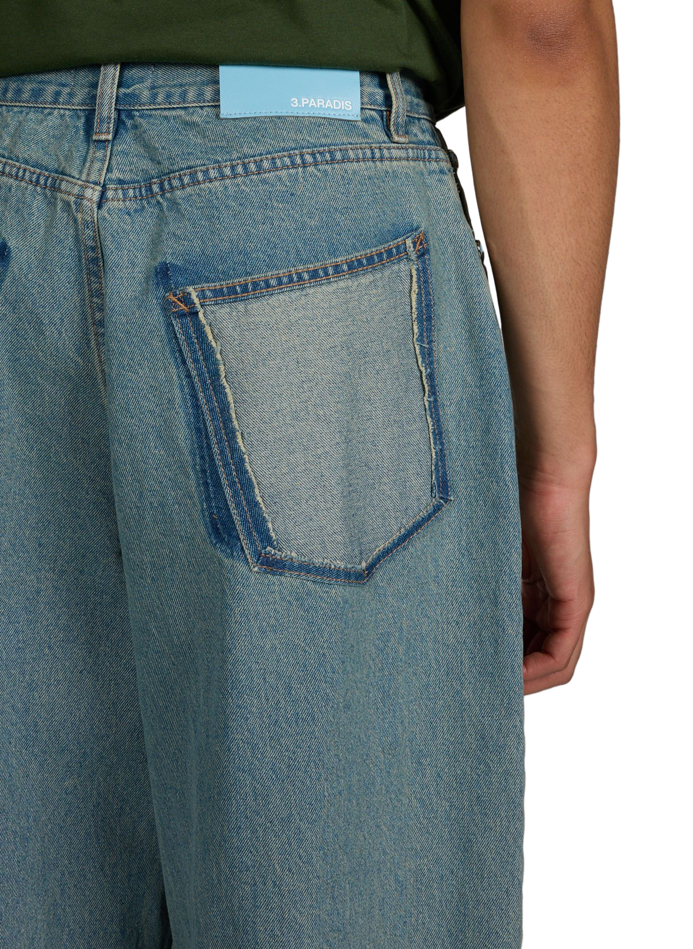 Wijde jeans van gewassen katoen 3 PARADIS Blauw