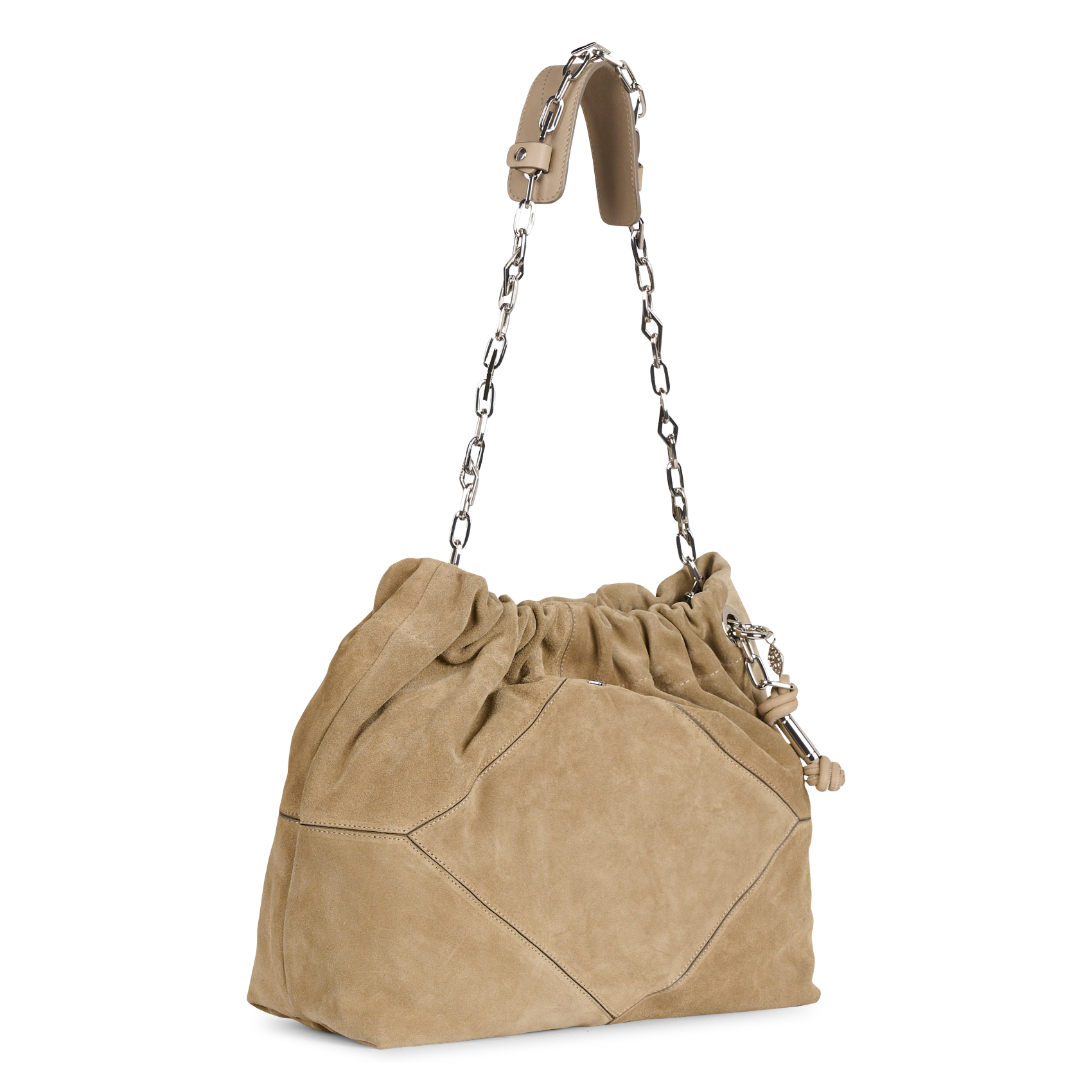 Sac bandoulière en suede june tote BA&SH Beige
