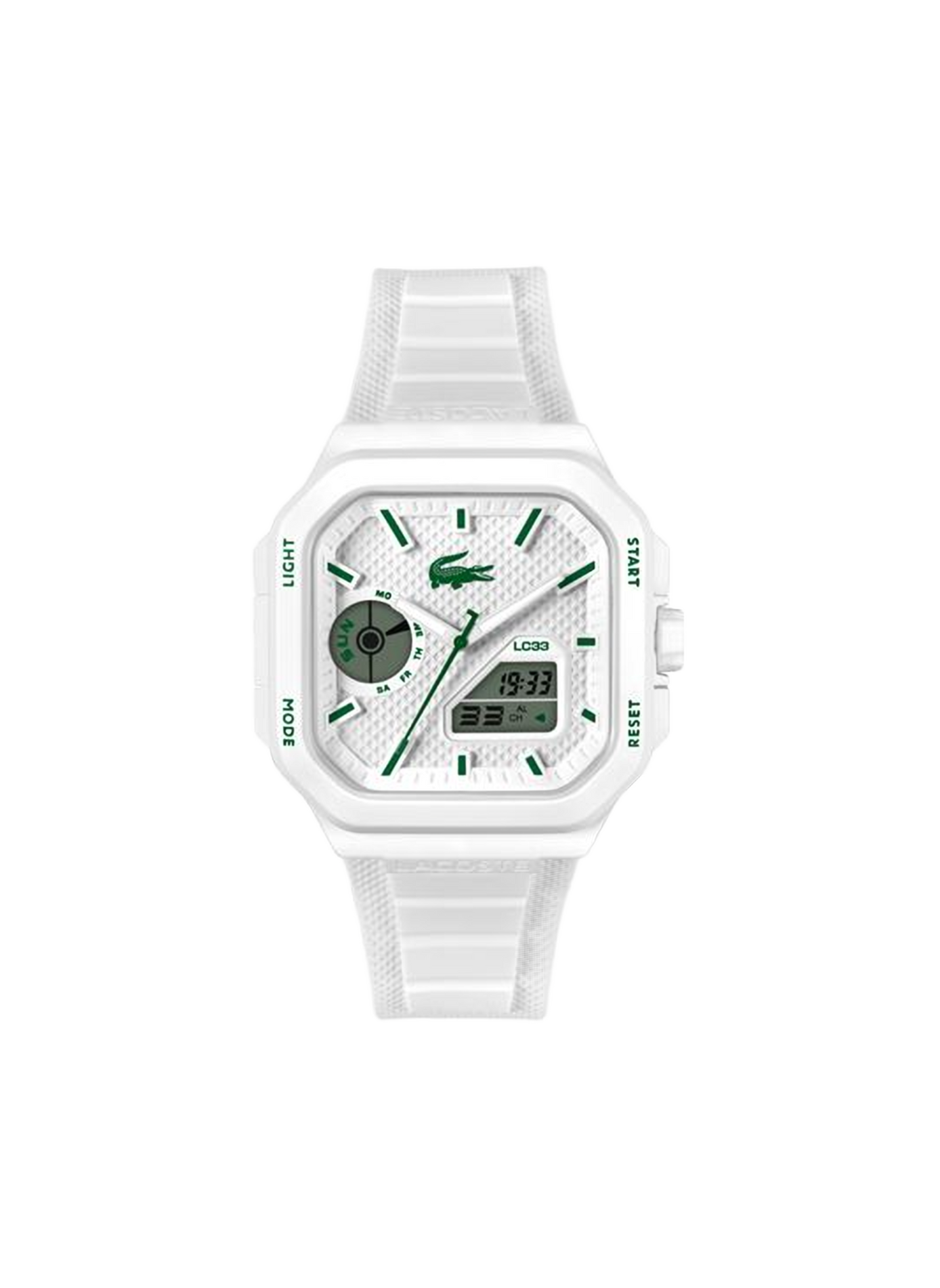 Montre quartz LC33 Square en silicone LACOSTE MONTRES Blanc