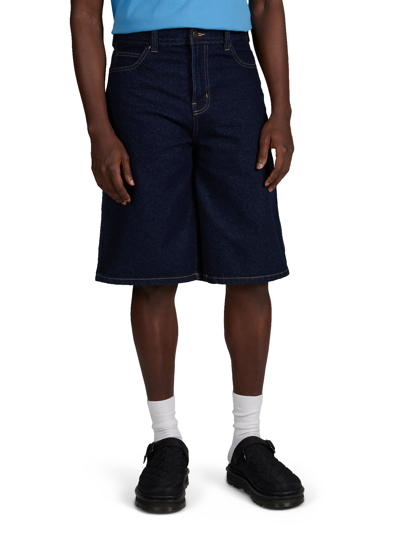 Short droit en denim de coton DICKIES Bleu